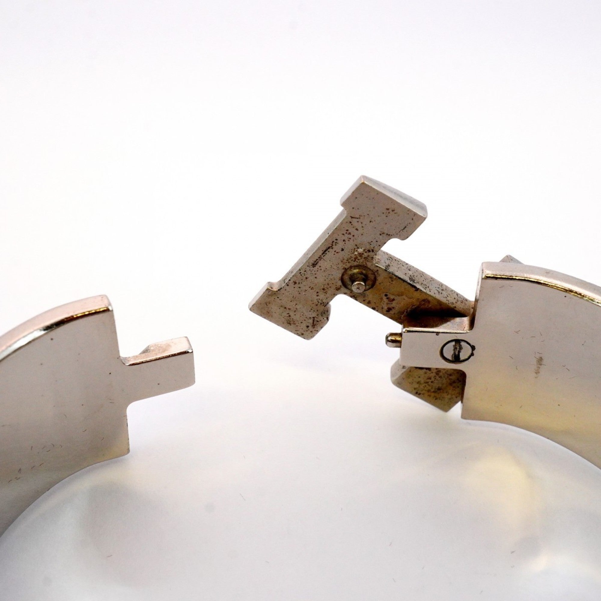 Click-Clack Bracelet Metal Silver and White