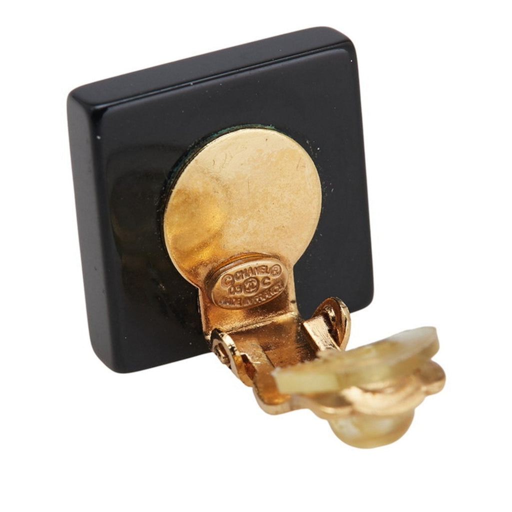 CC Logo Clip-On Earrings Gold-Tone Metal