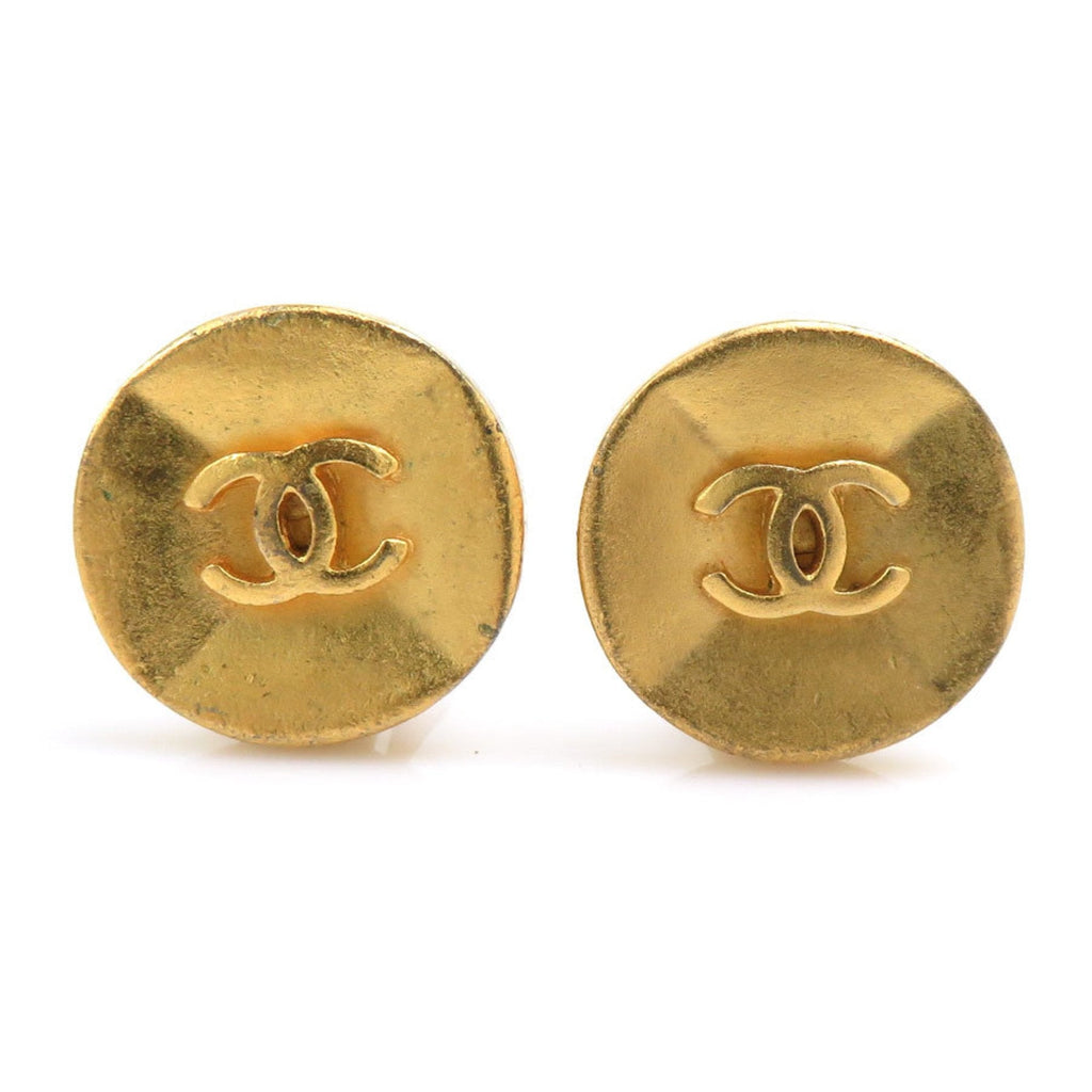 CC Logo Clip-On Earrings Gold-Tone Metal Gold-Tone Metal