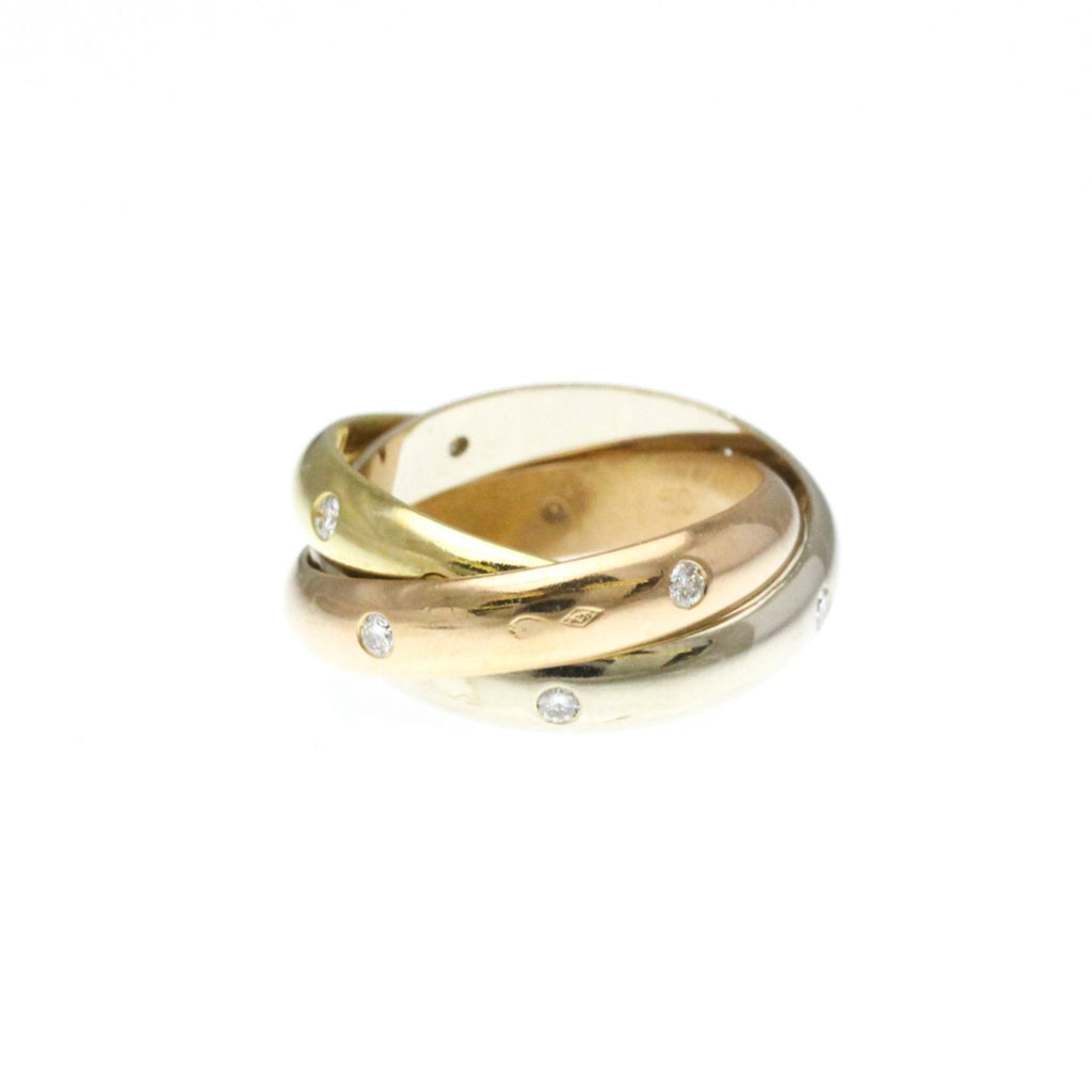 Vendome Louis Cartier Band Ring 18K Tricolor Gold