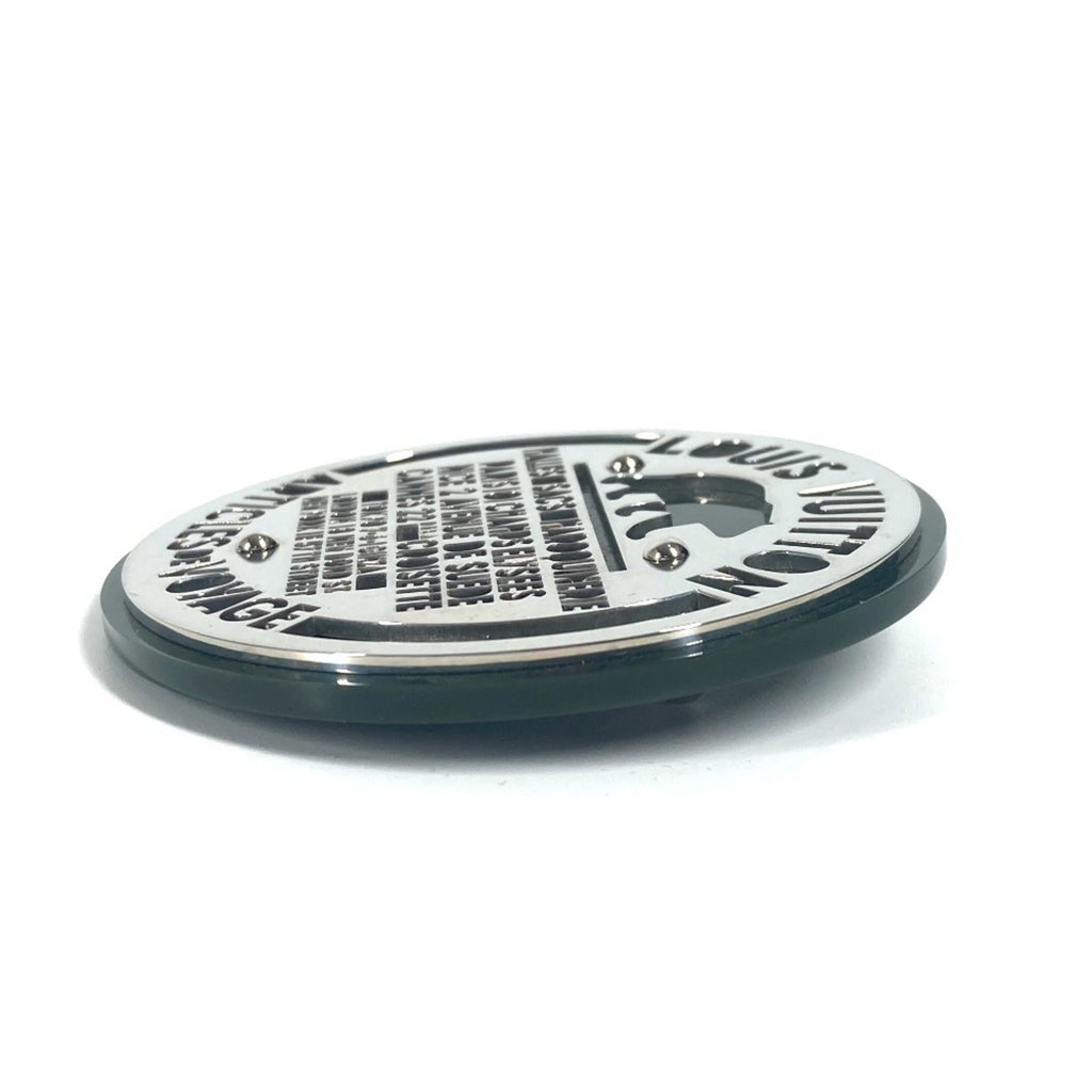 Novelty Brooch Metal and Plastic Khaki Silver