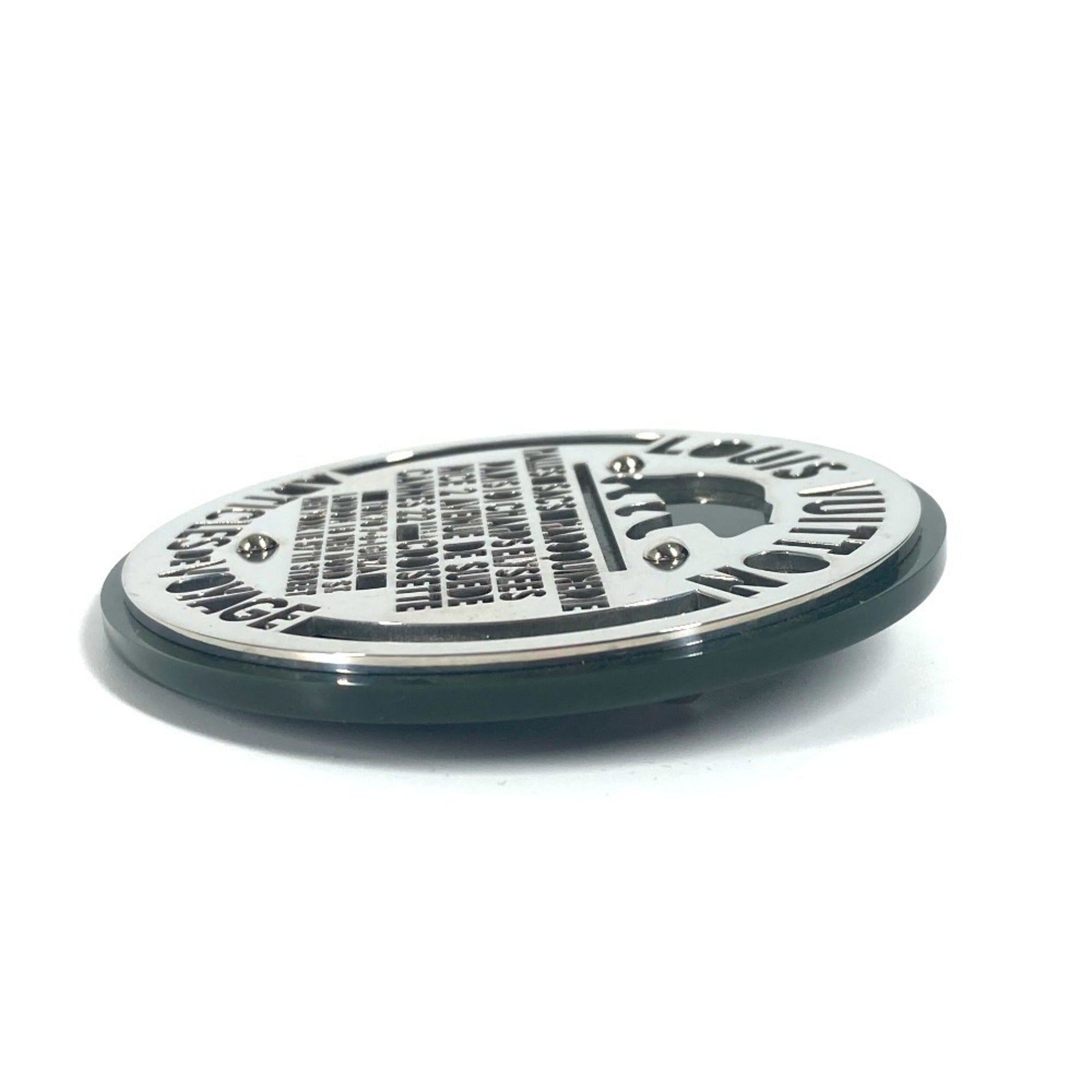 Novelty Brooch Metal and Plastic Khaki Silver
