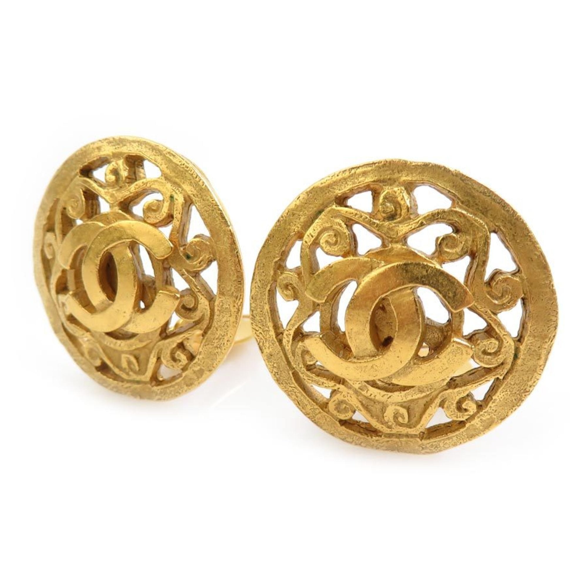 CC Logo Clip-On Earrings Gold-Tone Metal Gold-Tone Metal