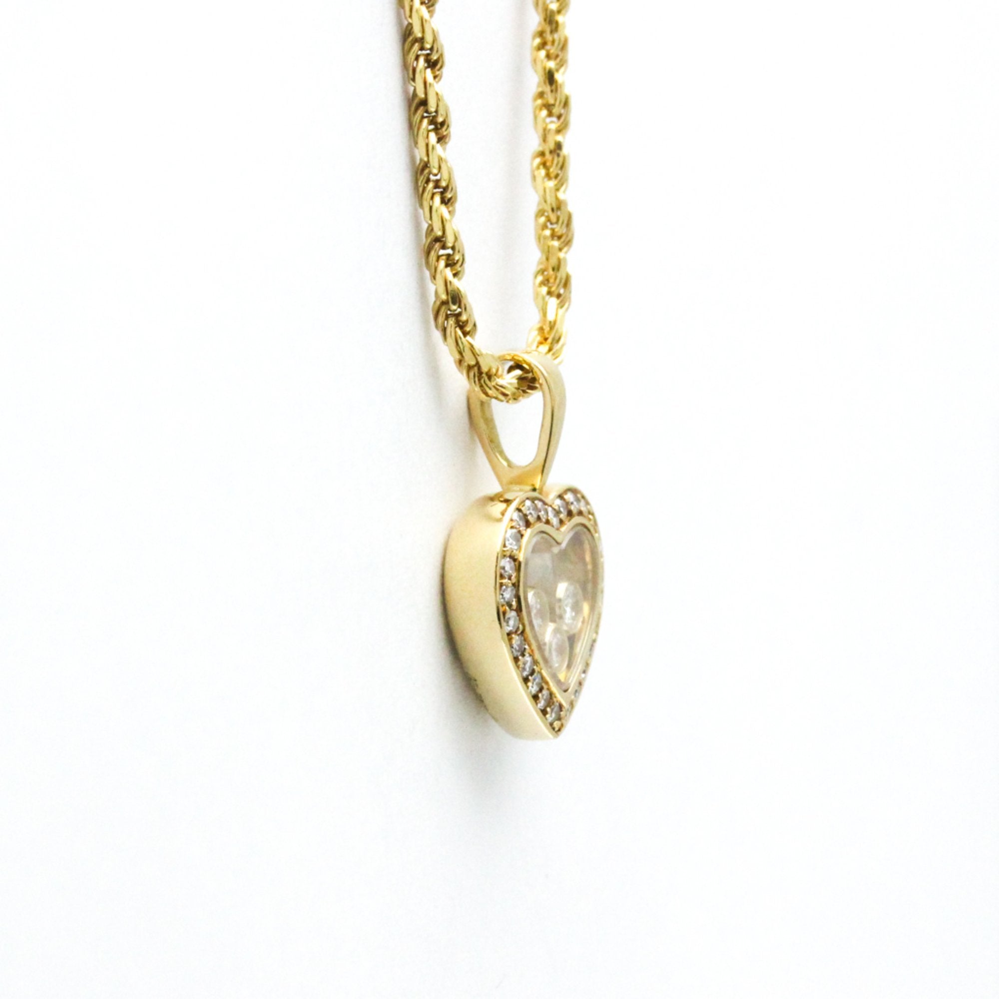 Happy Diamond Heart Pendant Necklace 18K Yellow Gold with Diamond