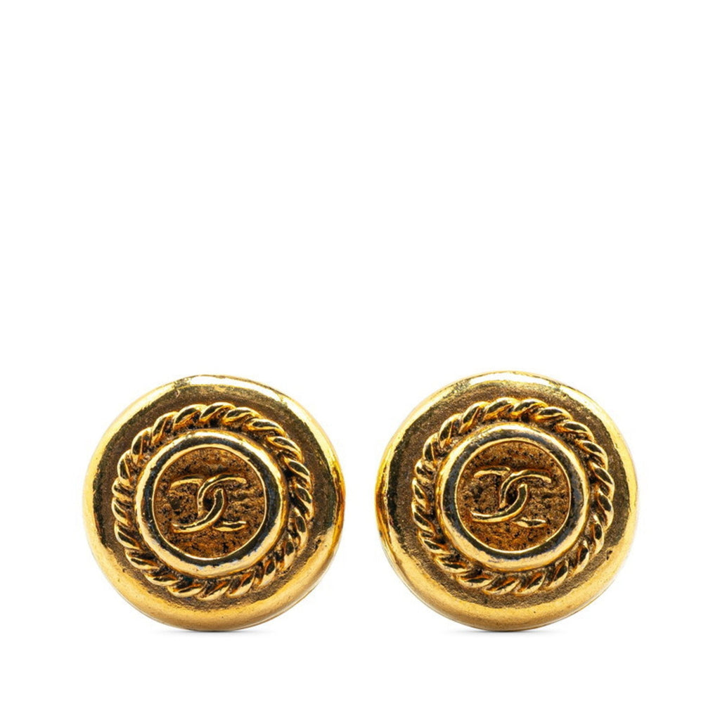 CC Logo Clip-On Earrings Metal Gold-Tone Metal