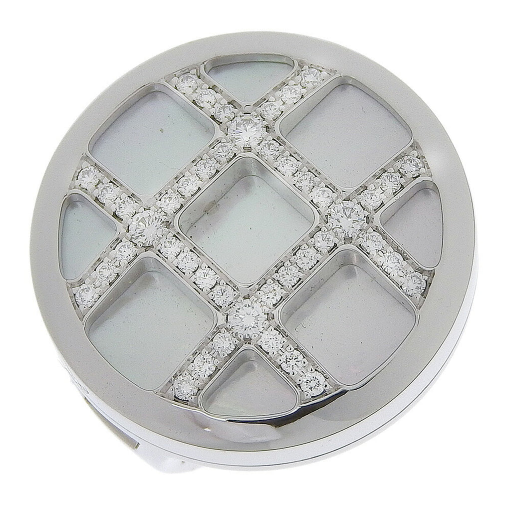 Band Ring 18K White Gold with Diamond and Shell
