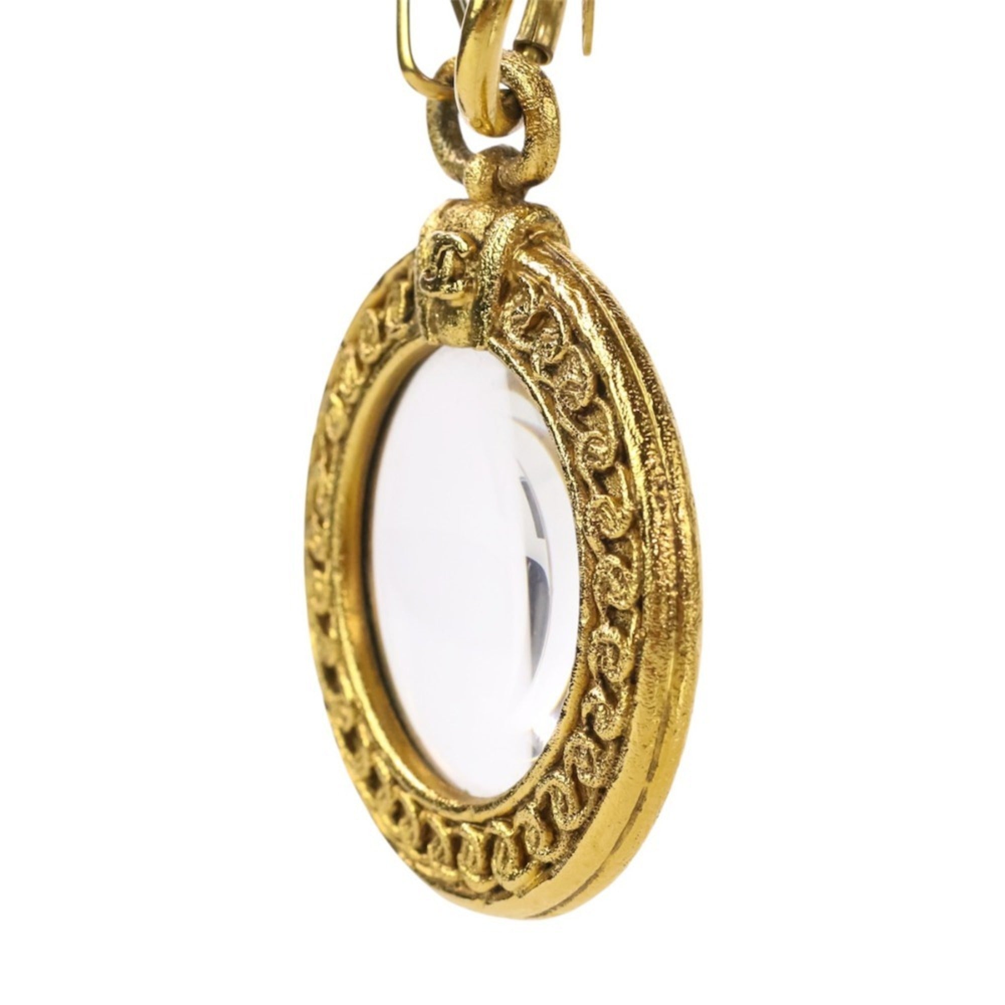 CC Logo Chain Pendant Necklace Gold-Tone Metal