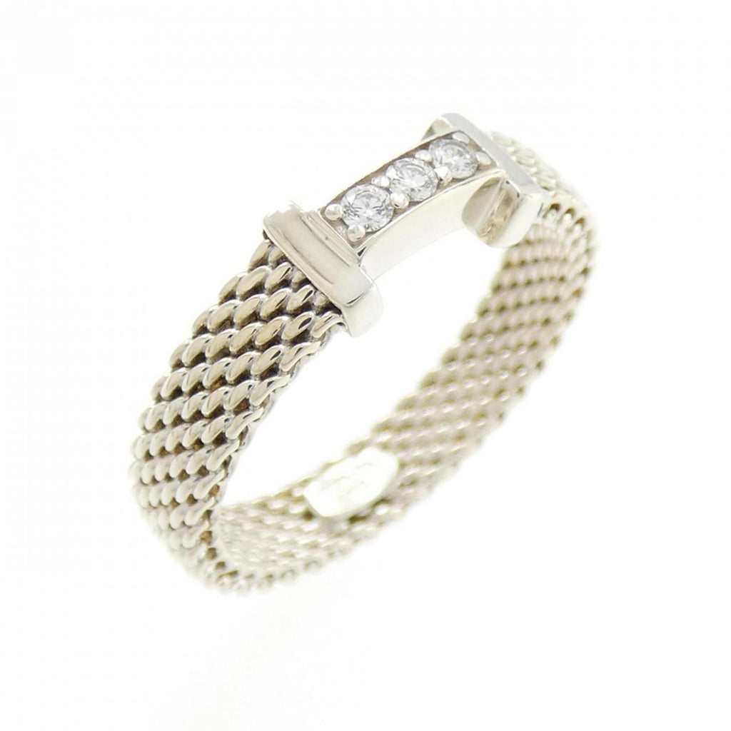 Band Ring Sterling Silver with Diamond