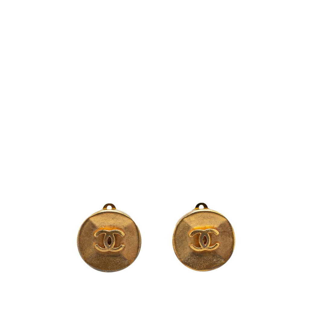 CC Logo Clip-On Earrings Metal Gold-Tone Metal