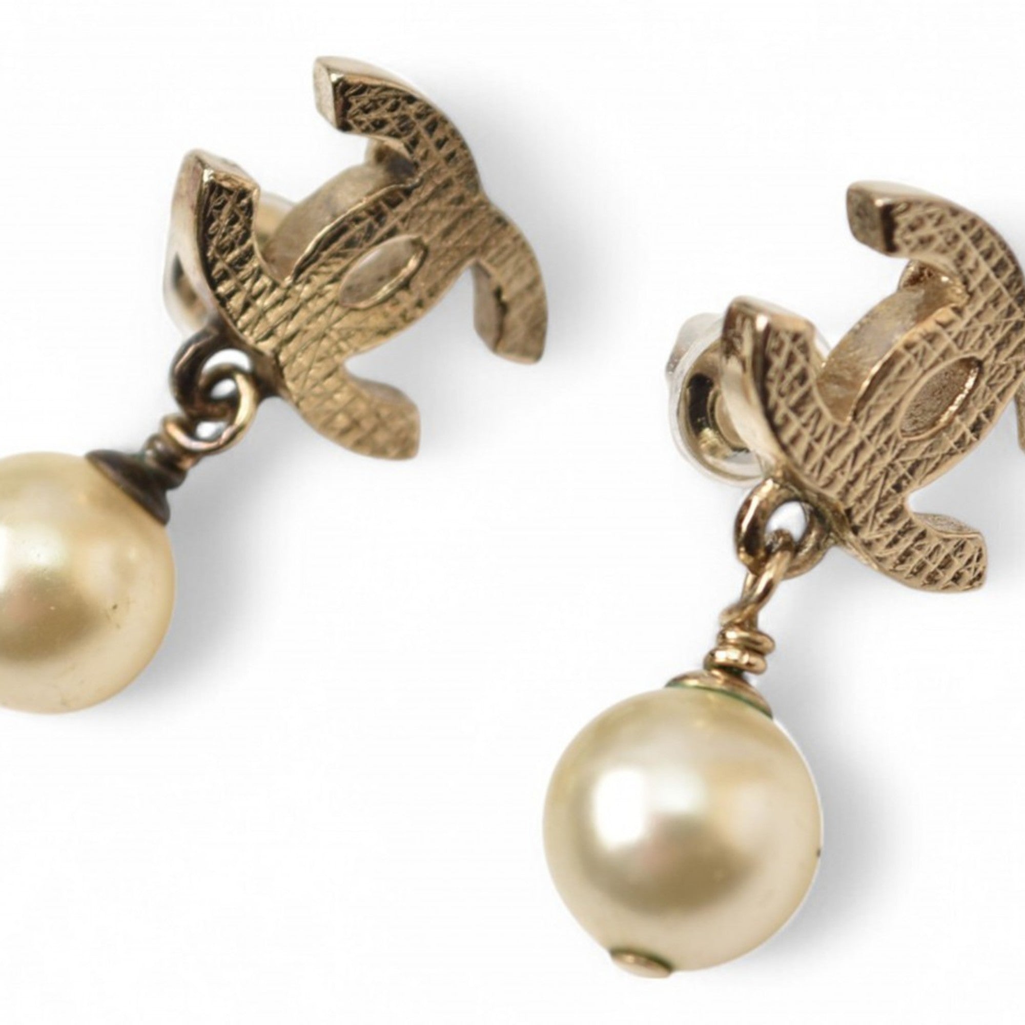 CC Logo Earrings Metal Gold-Tone Metal