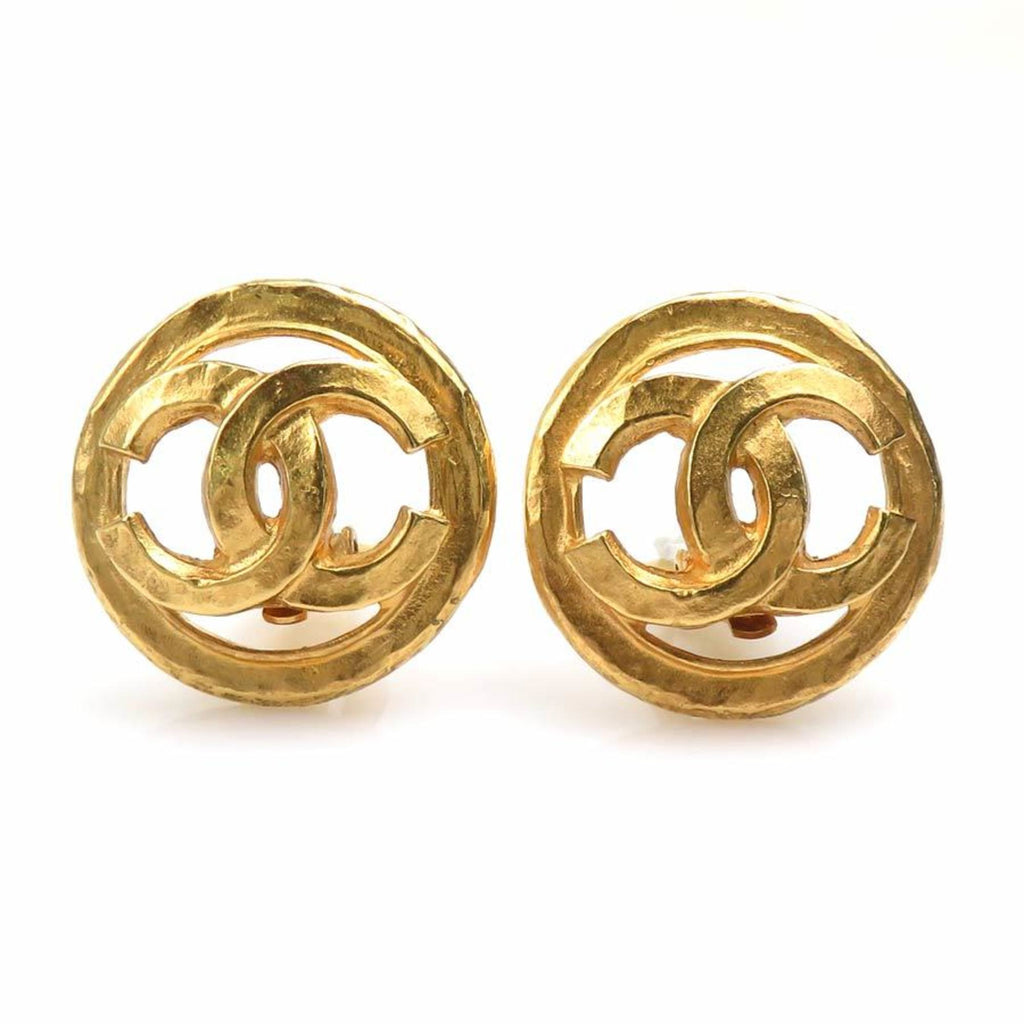 CC Logo Clip-On Earrings Gold-Tone Metal Gold-Tone Metal