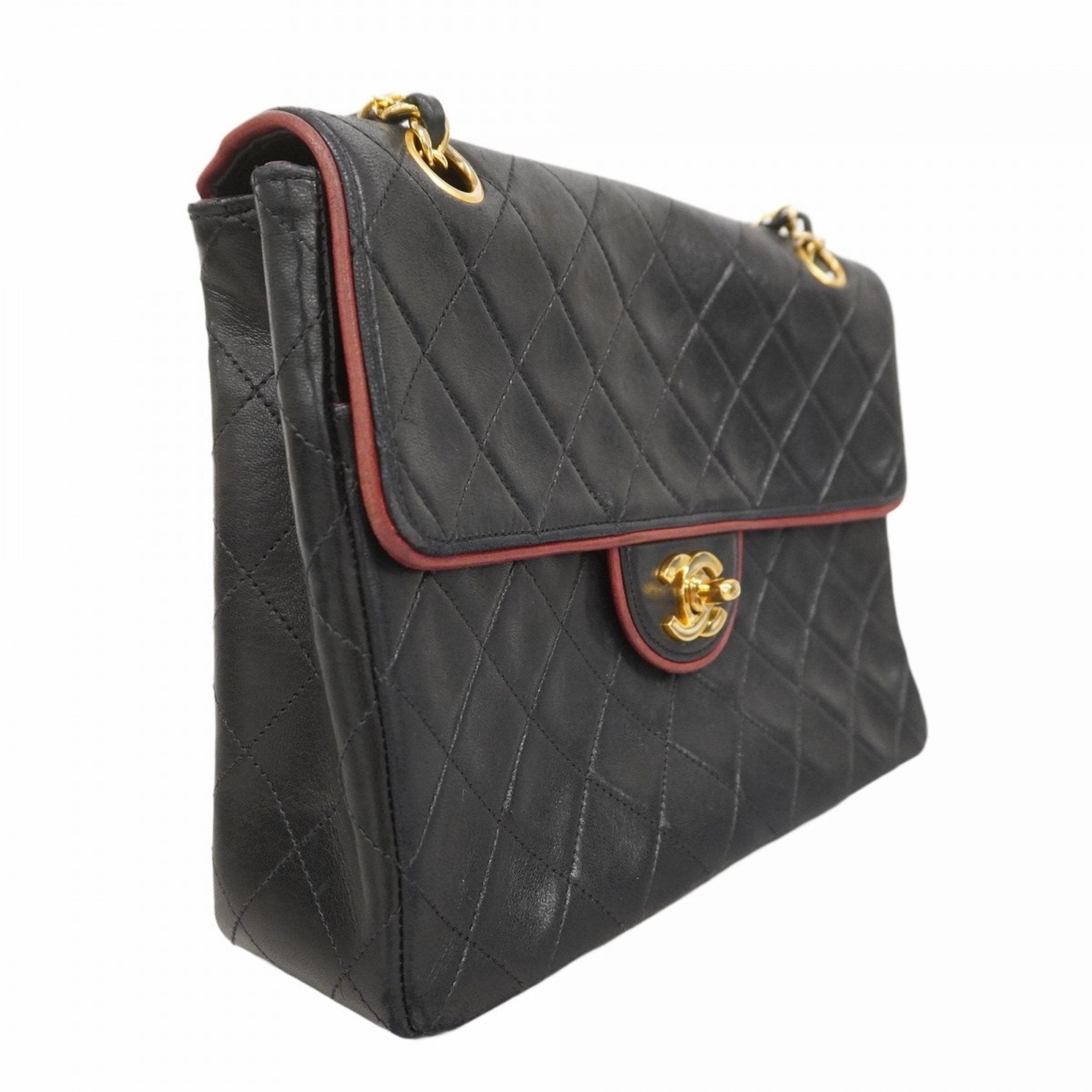 Vintage Square CC Flap Bag Quilted Lambskin Medium