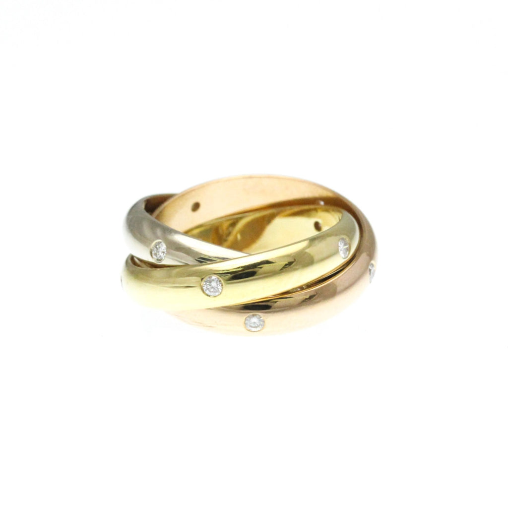 Vendome Louis Cartier Band Ring 18K Tricolor Gold