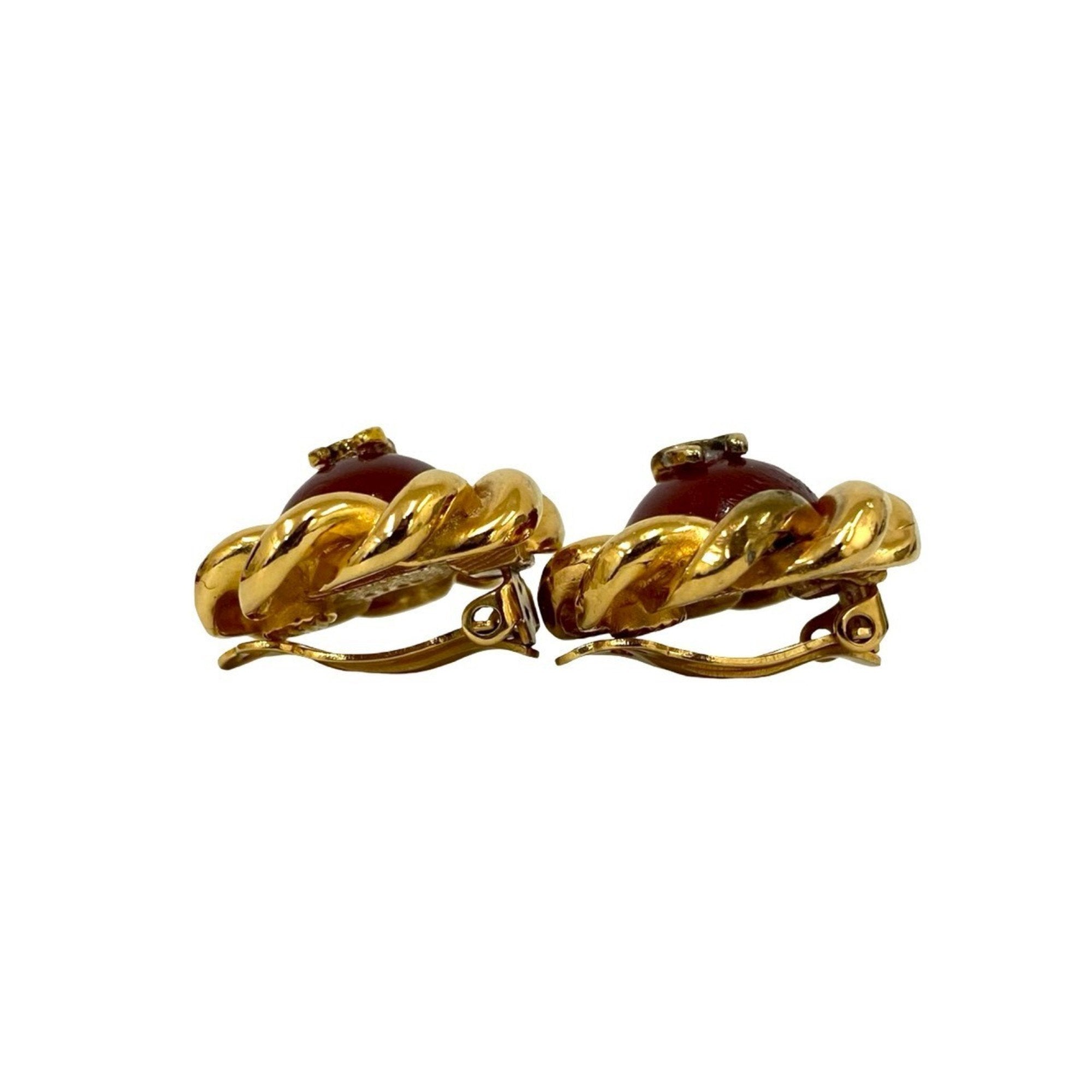 CC Logo Earrings Metal Gold-Tone Metal