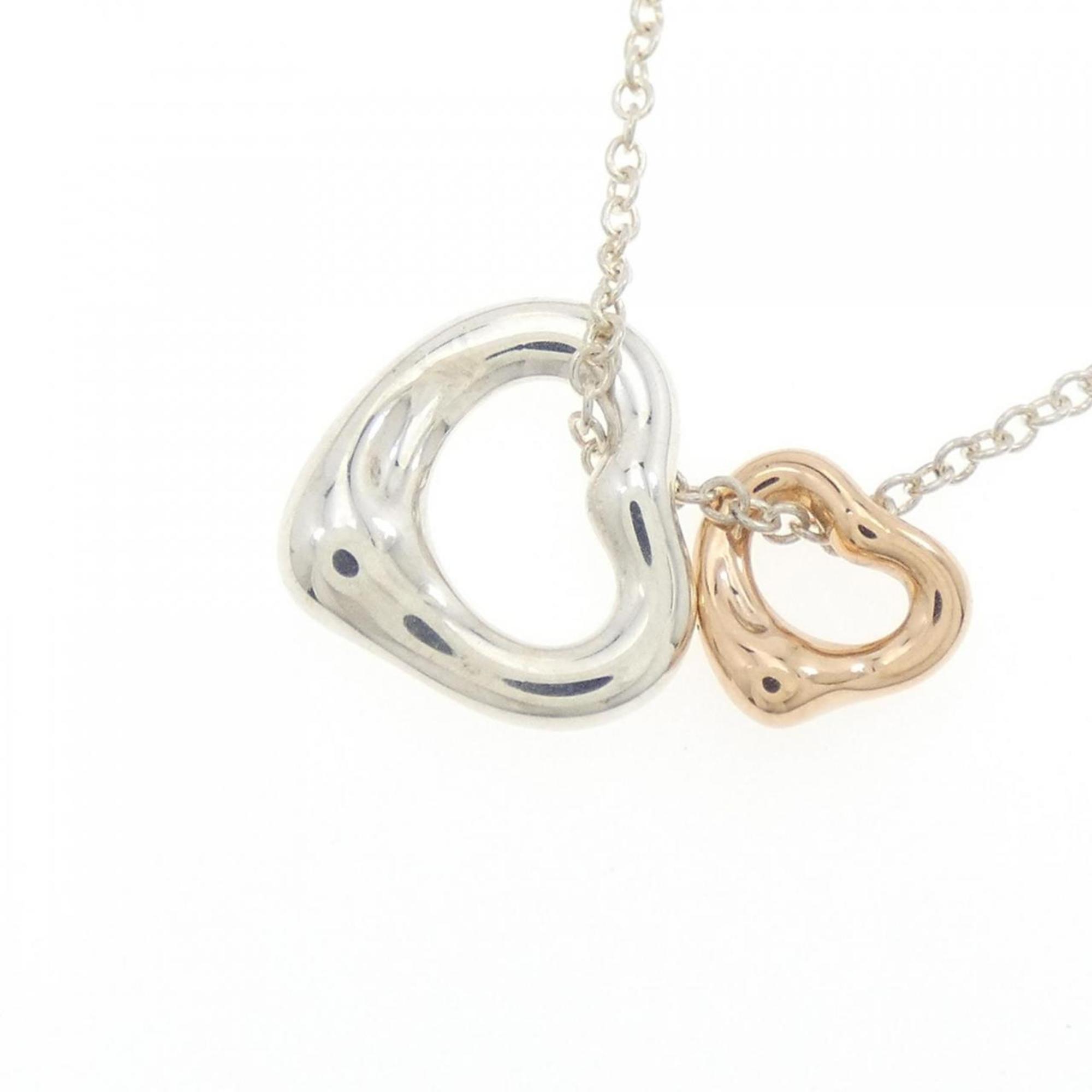 Open Heart Pendant Necklace Sterling Silver 10.4mm