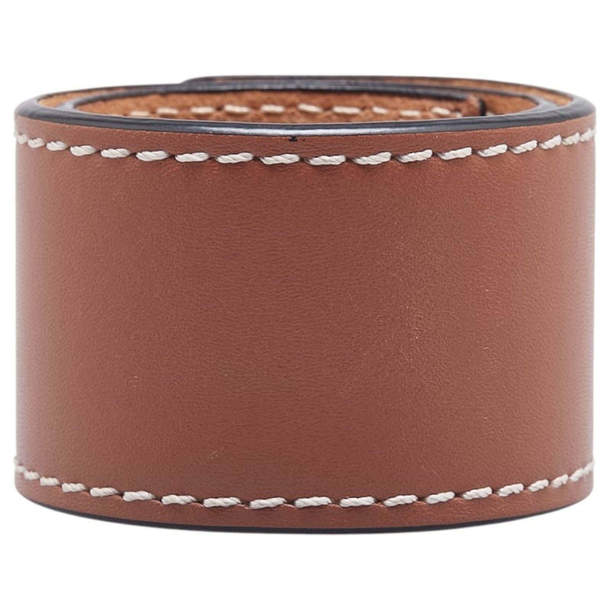 Anagram Slap Bracelet Leather Brown Small