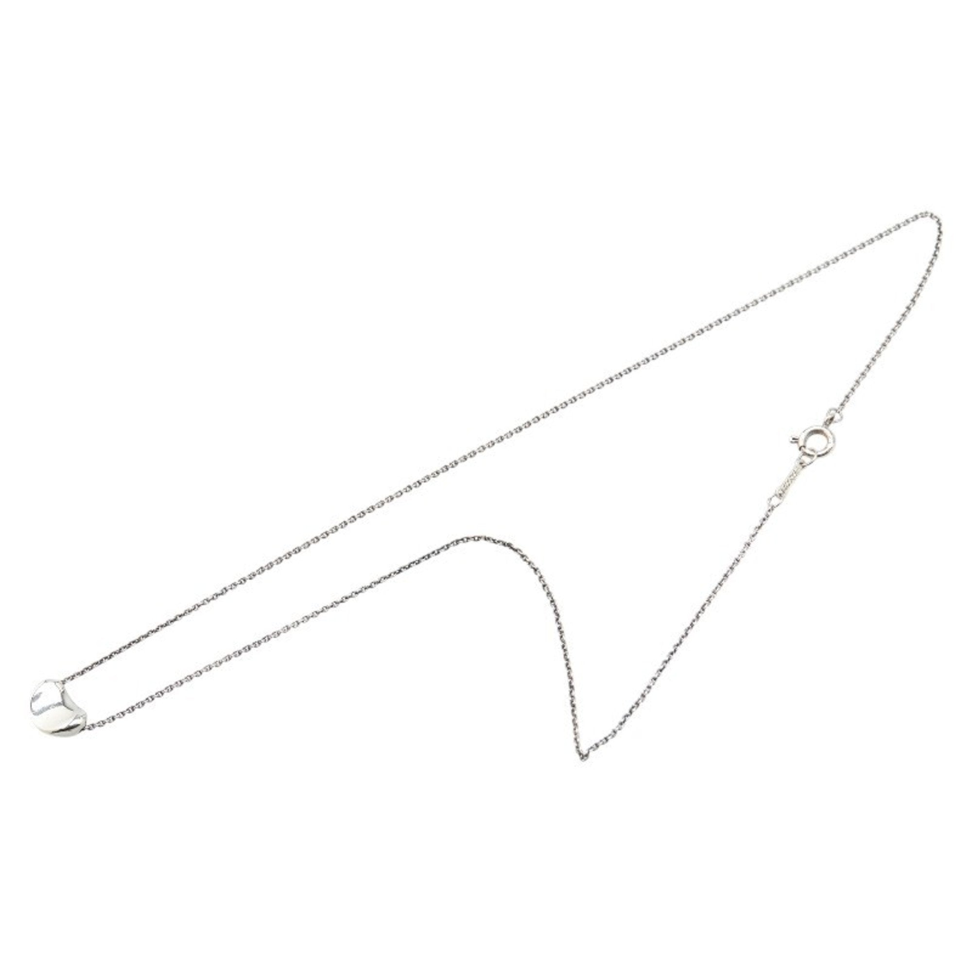 Bean Pendant Necklace Sterling Silver 7.8mm