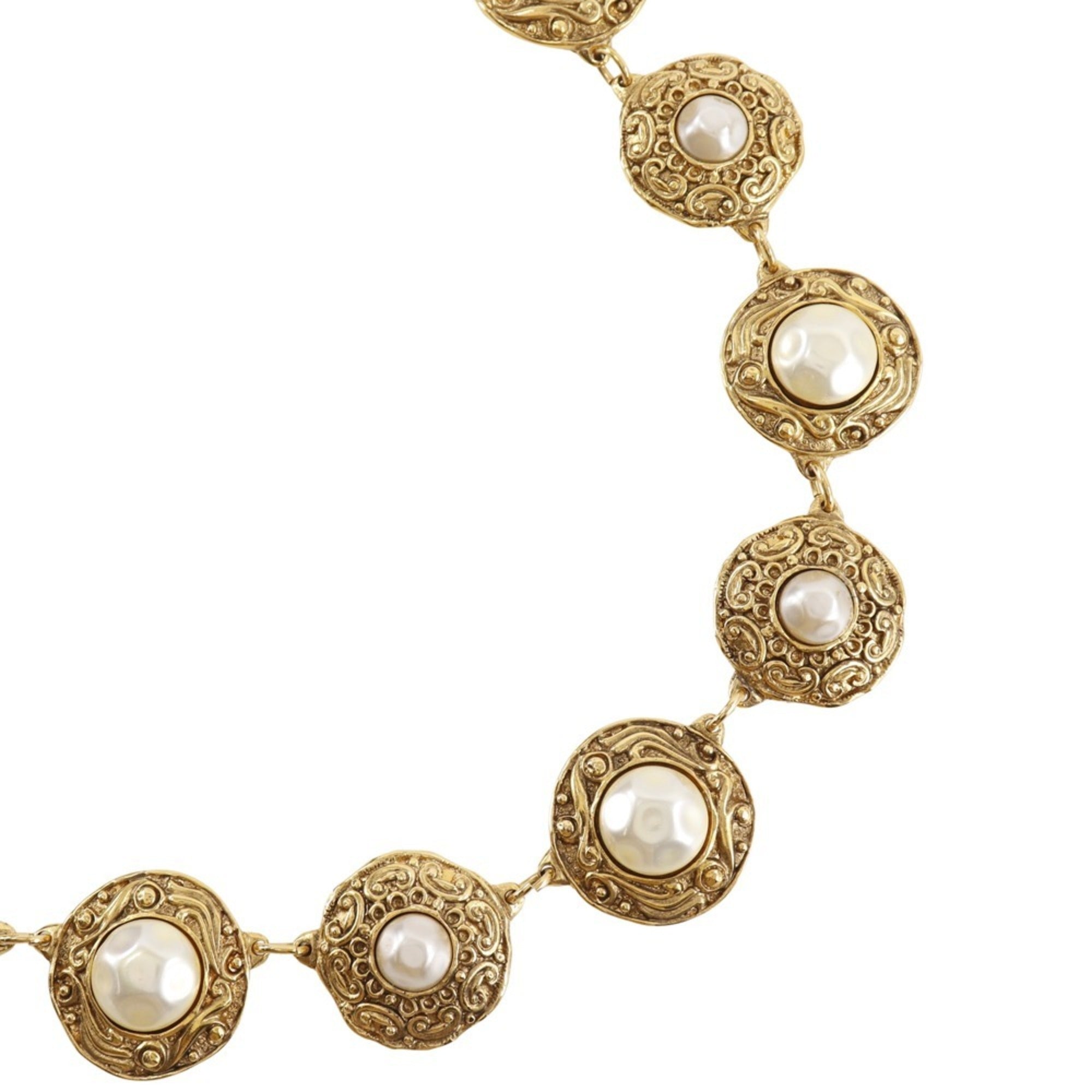 Pendant Necklace Artificial Pearl and Gold