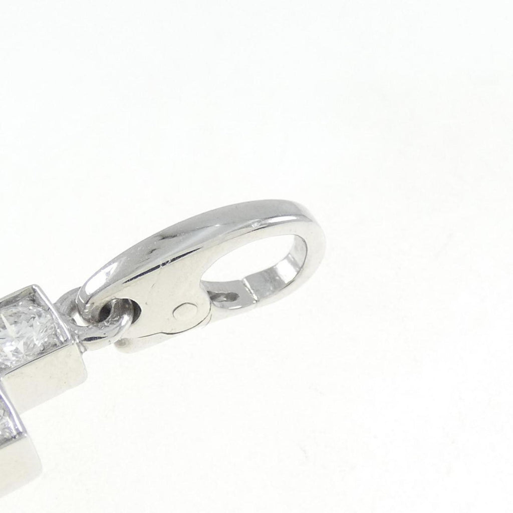 Cross Pendant Necklace 18K White Gold Medium with Diamond