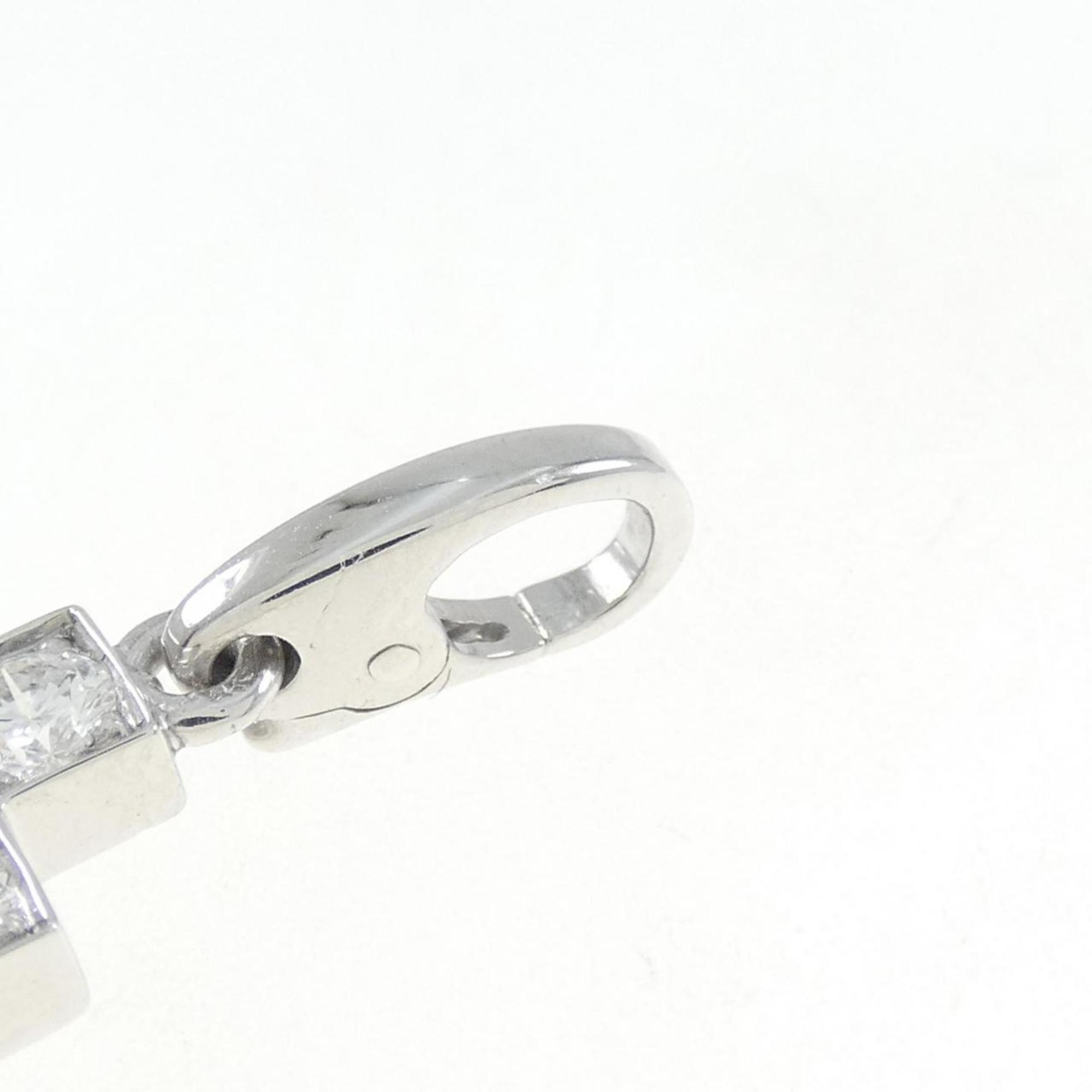 Cross Pendant Necklace 18K White Gold Medium with Diamond