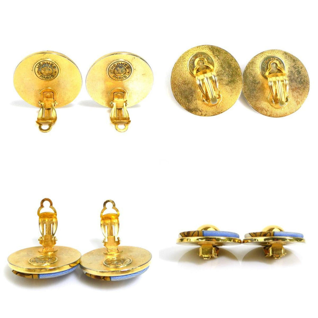 Clip-On Earrings Metal and Silk