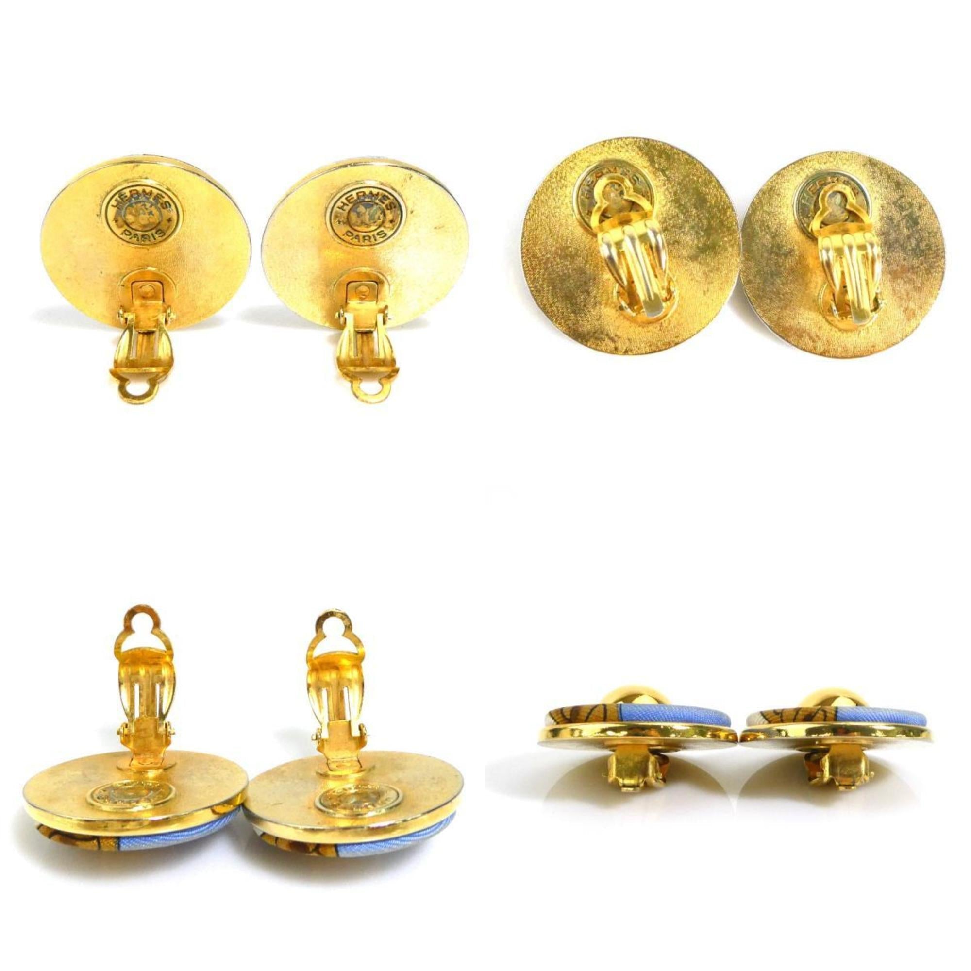 Clip-On Earrings Metal and Silk