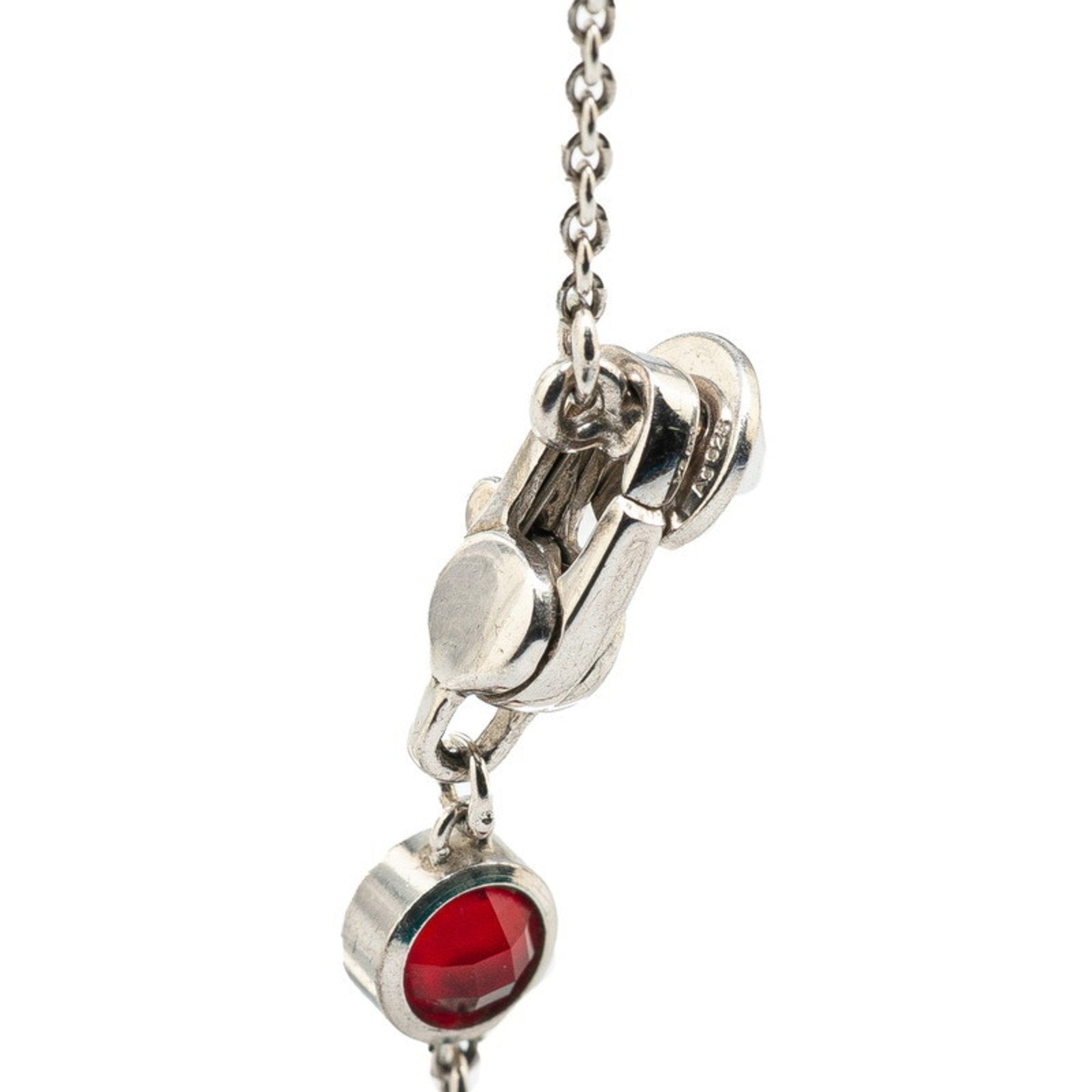 Heart Stud Pendant Necklace Sterling Silver