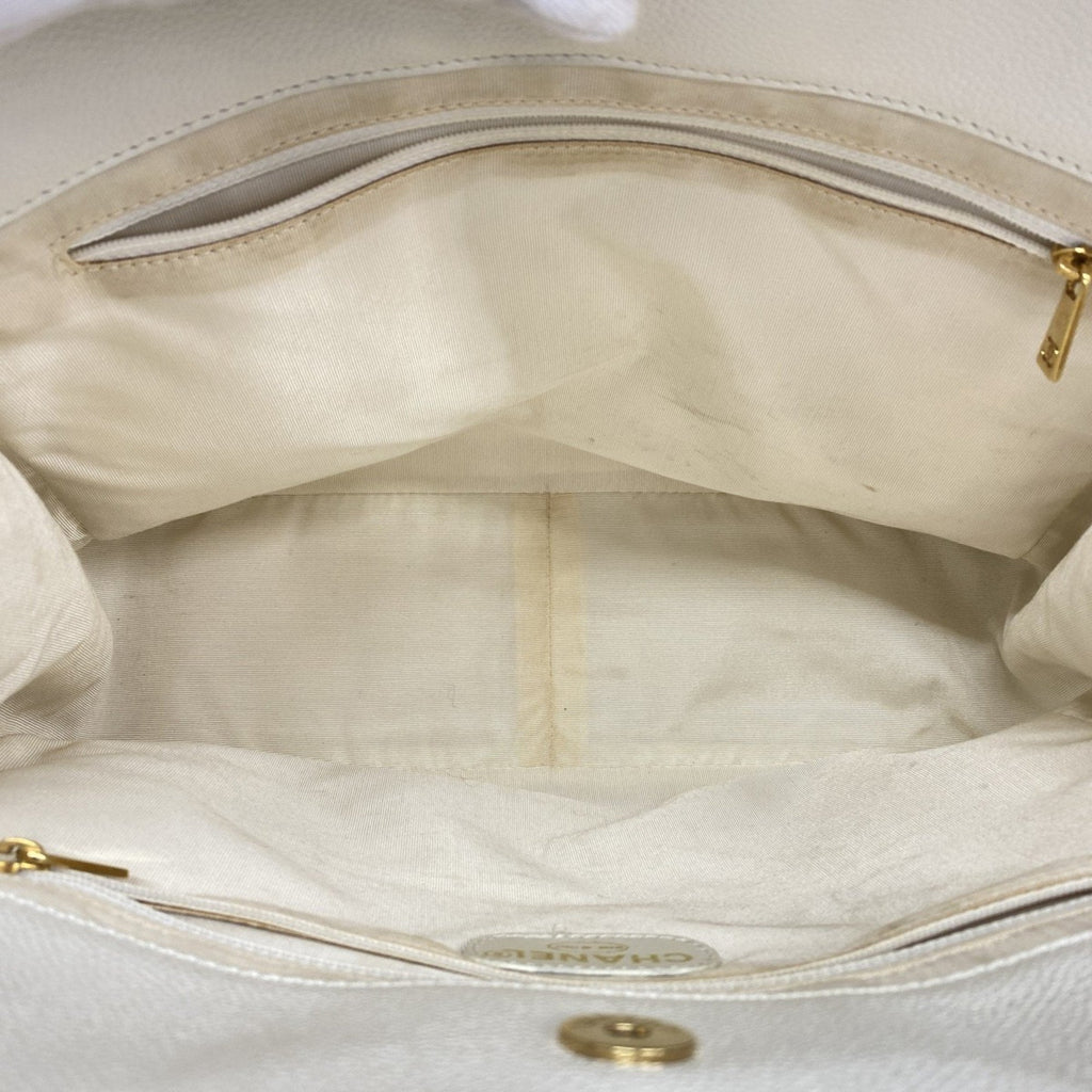 Vintage Wooden Ring Tote Caviar Medium