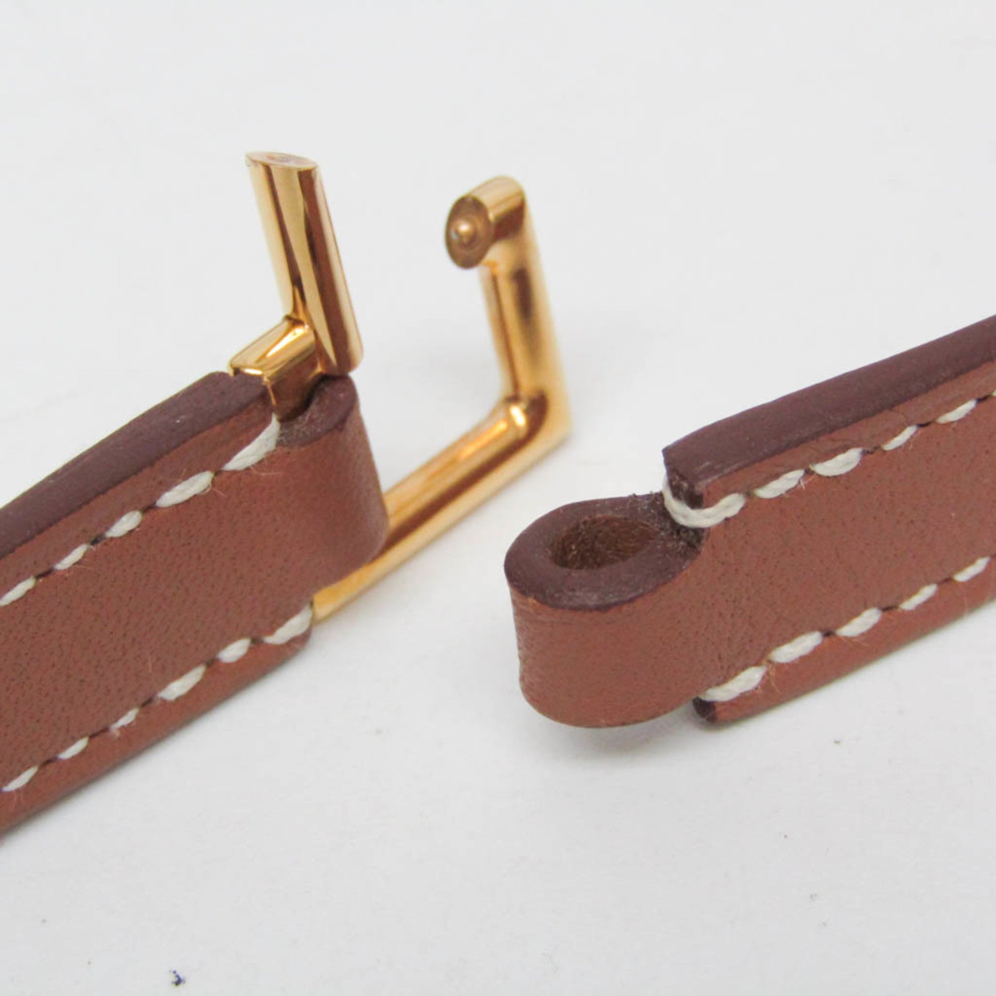 Wrap Bracelet Leather and Metal Brown