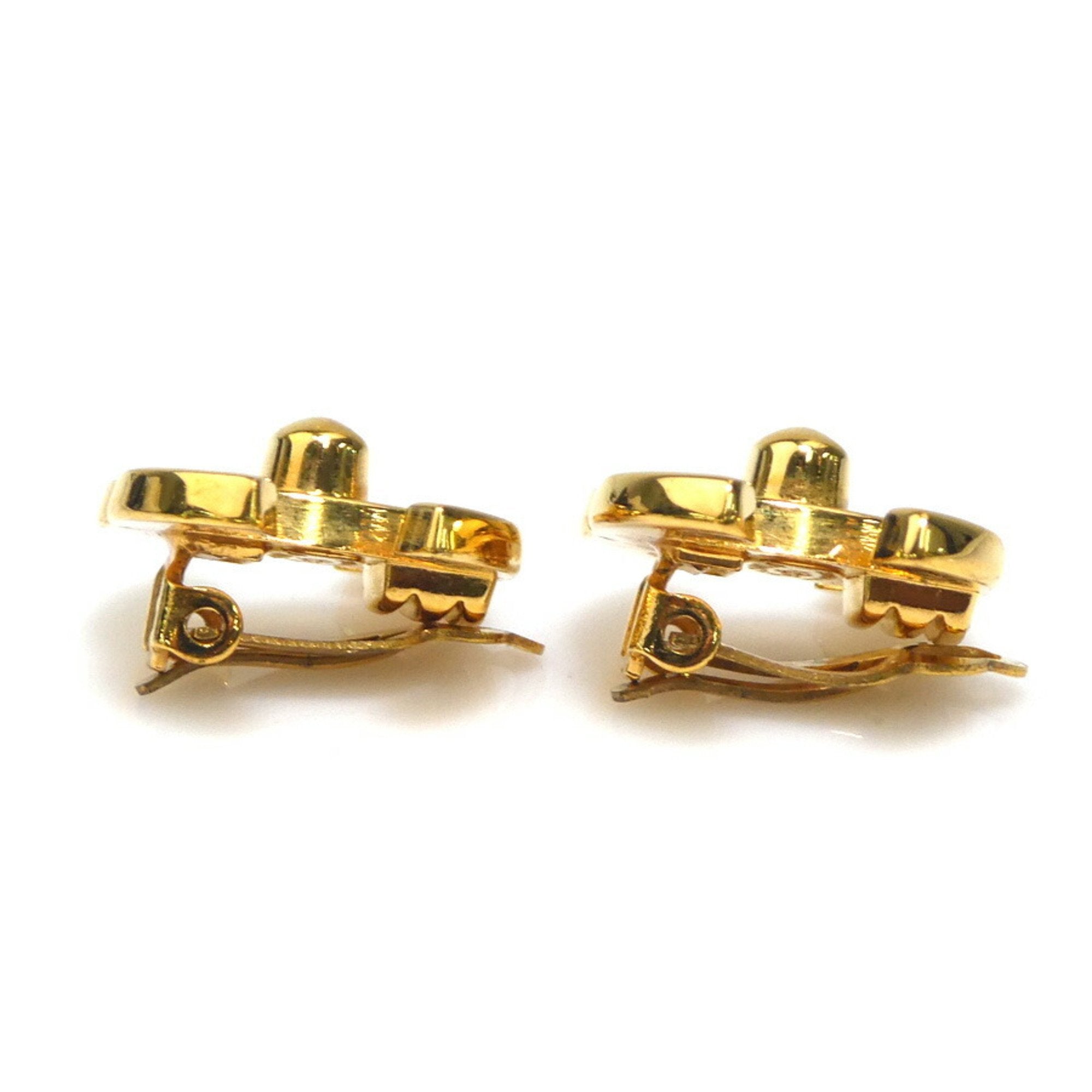 CC Logo Clip-On Earrings Gold-Tone Metal Gold-Tone Metal
