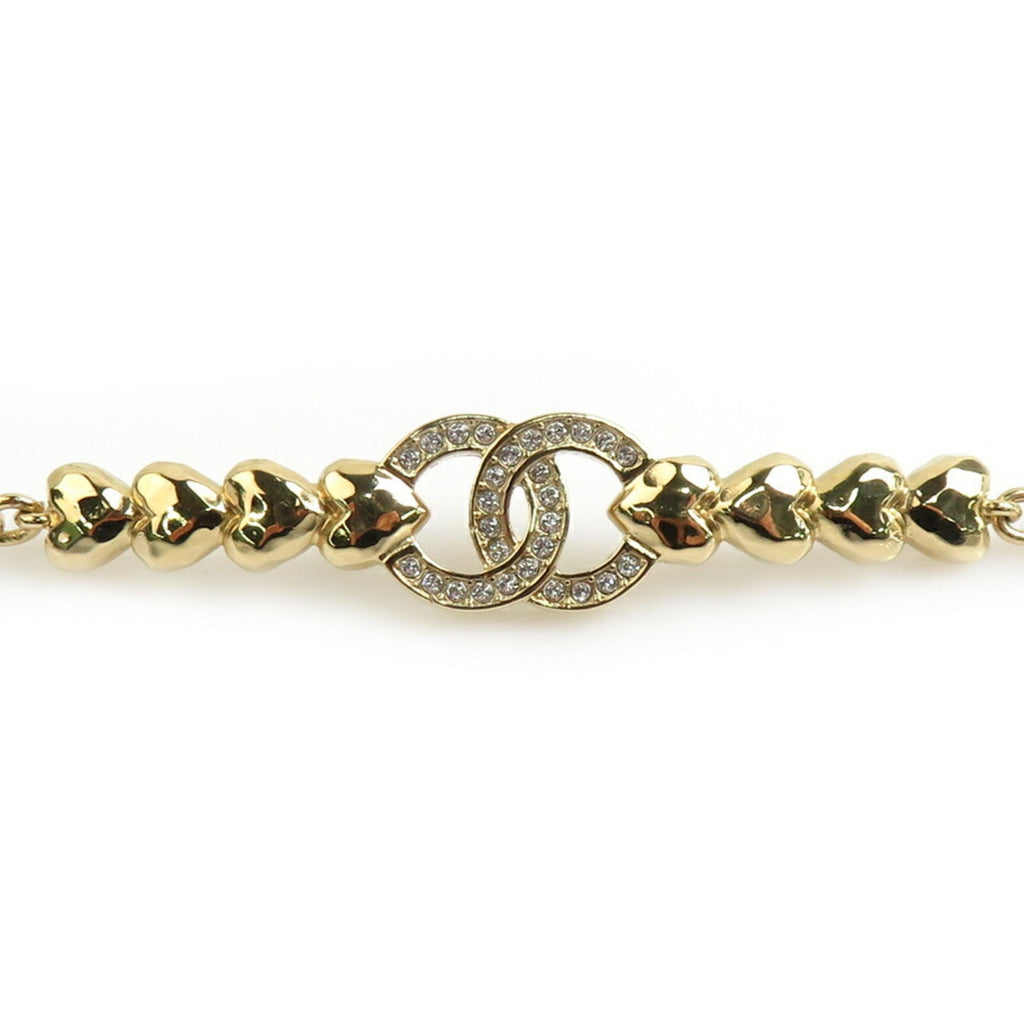 Pendant Necklace Metal Gold and Rhinestone