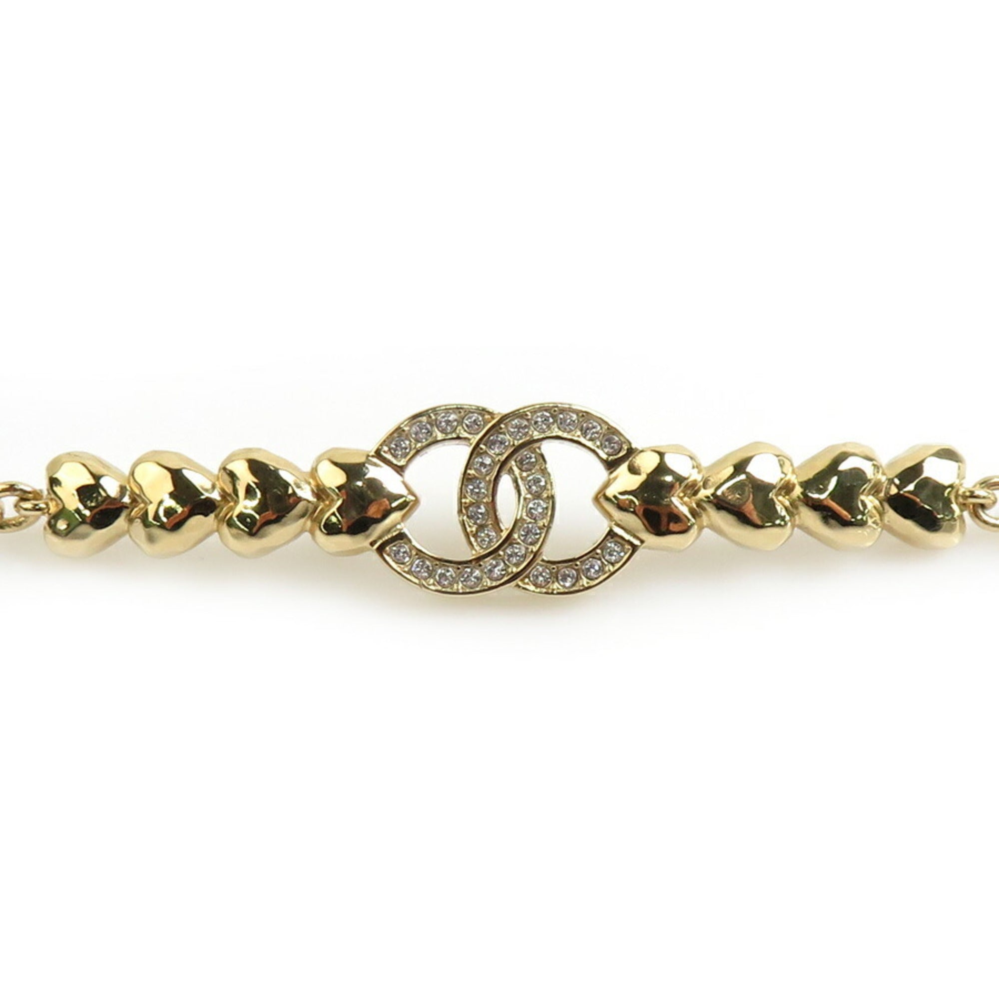 Pendant Necklace Metal Gold and Rhinestone