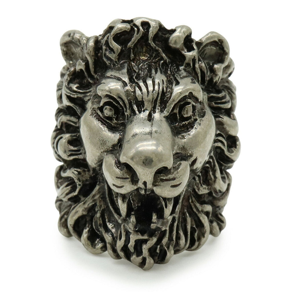 Lion Head Ring Metal Silver
