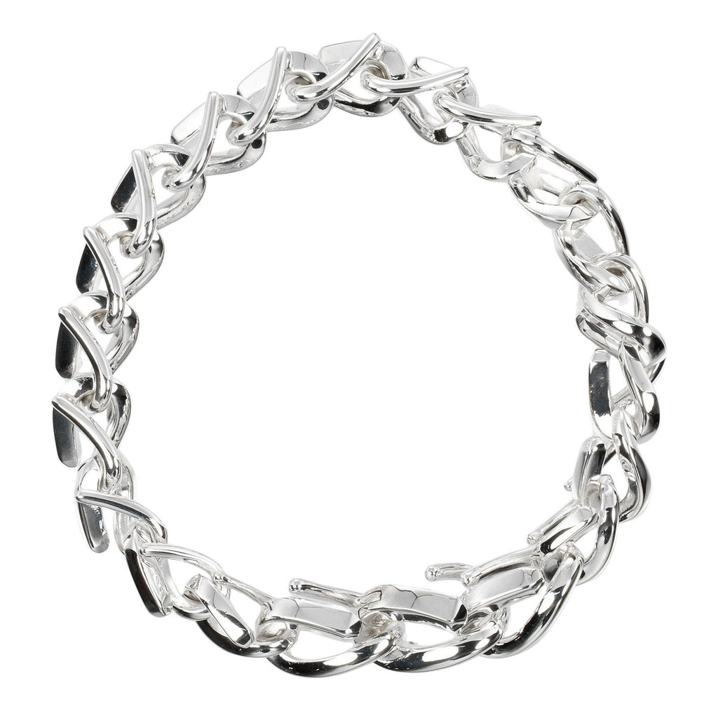 Forged Link Bracelet Sterling Silver Medium