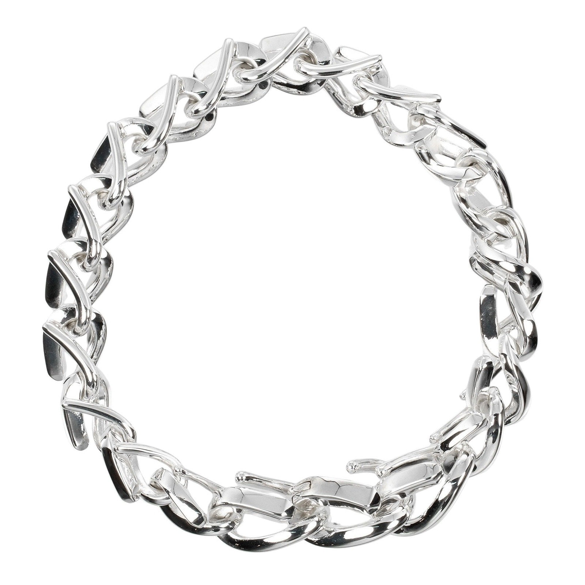 Forged Link Bracelet Sterling Silver Medium