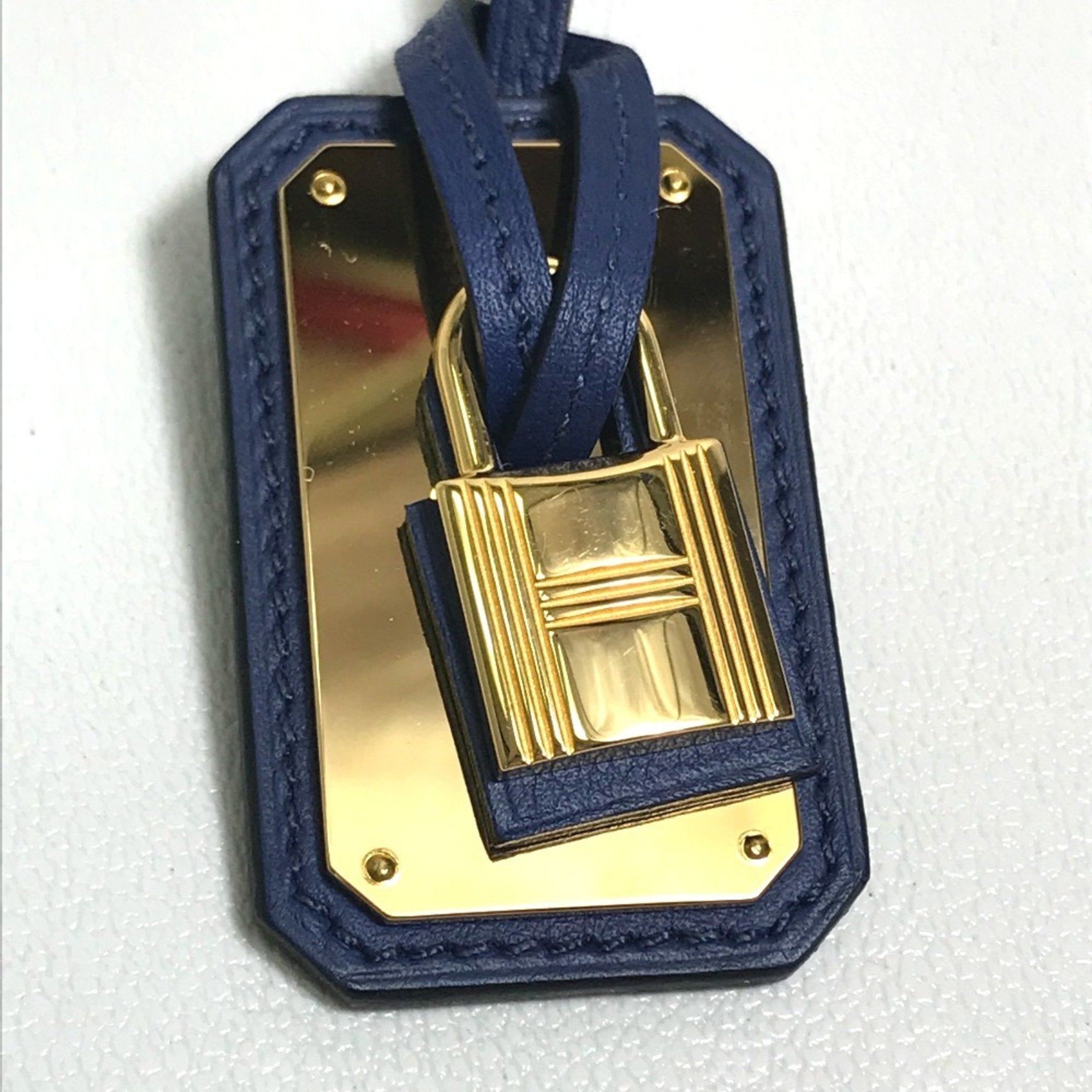 O'Kelly GM Pendant Necklace Swift Leather Blue