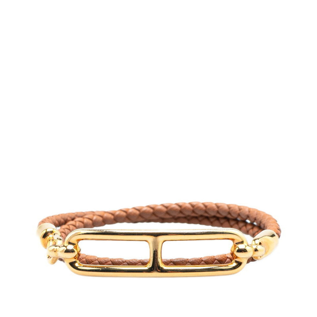 Lulis Double Tour Bracelet Gold and Leather