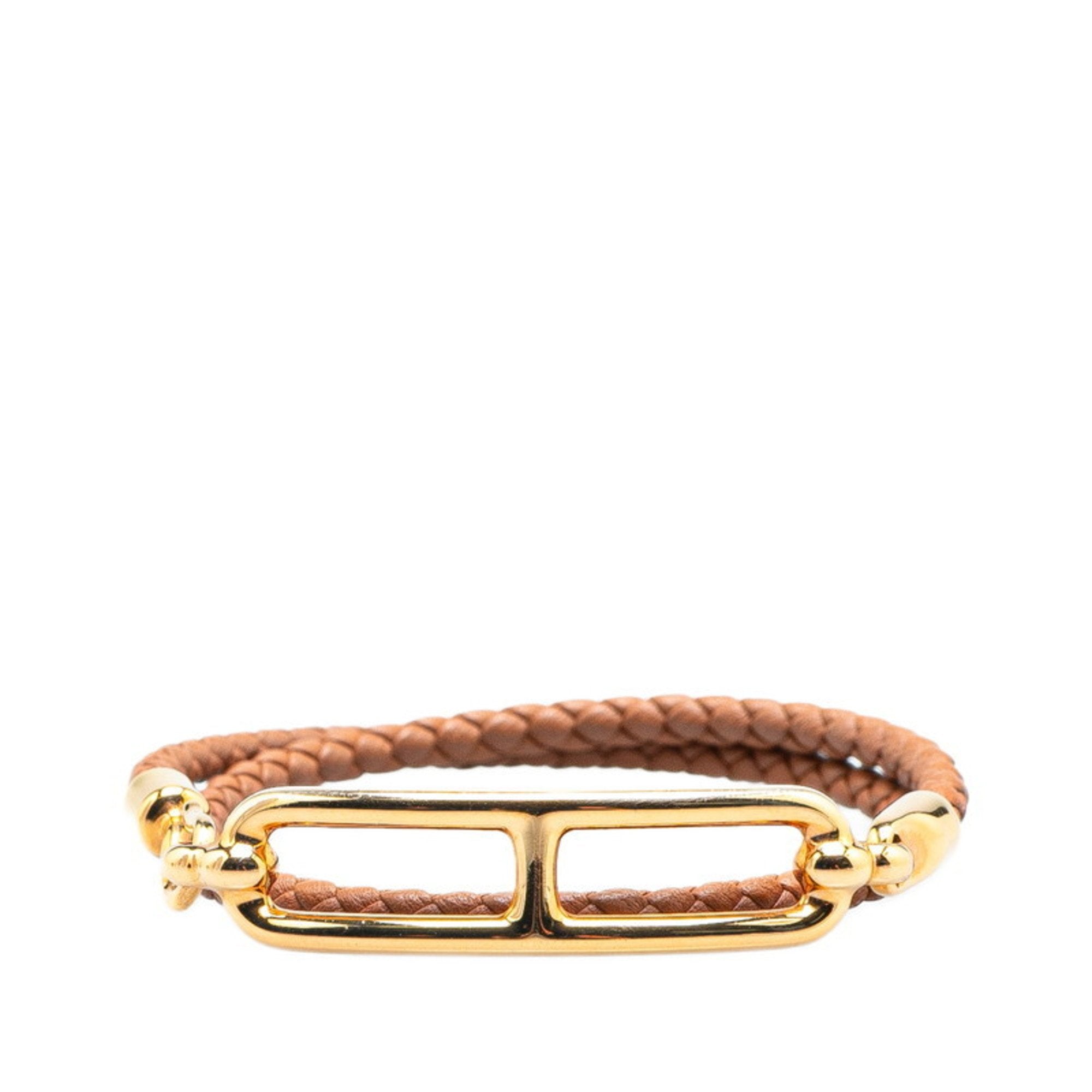 Lulis Double Tour Bracelet Gold and Leather