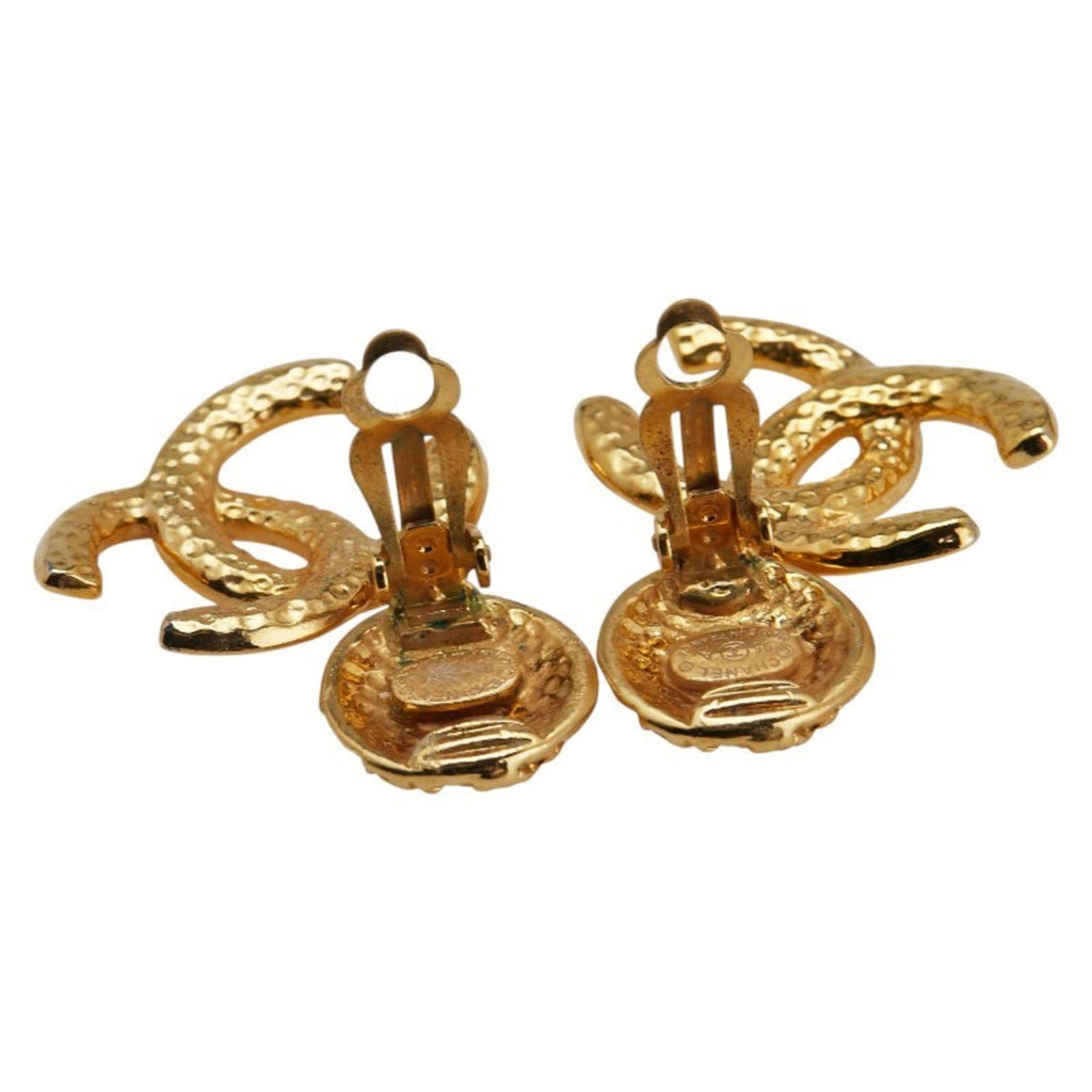 CC Logo Clip-On Earrings Metal Gold-Tone Metal