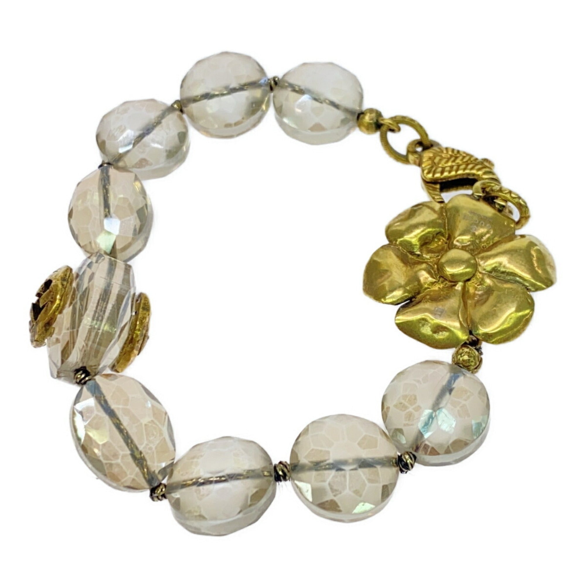 Bracelet Gold Crystal GG Interlocking