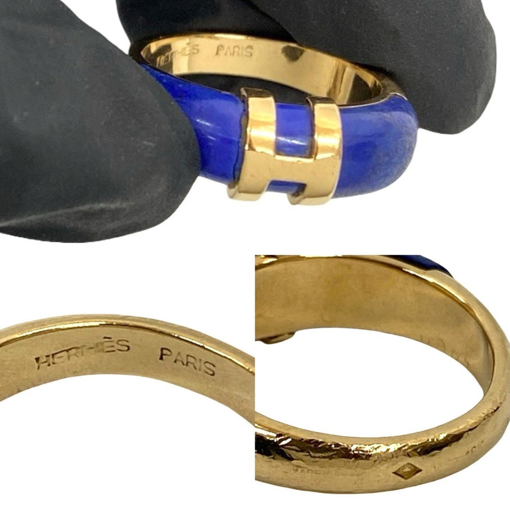Band Ring 18K Yellow Gold with Lapis Lazuli