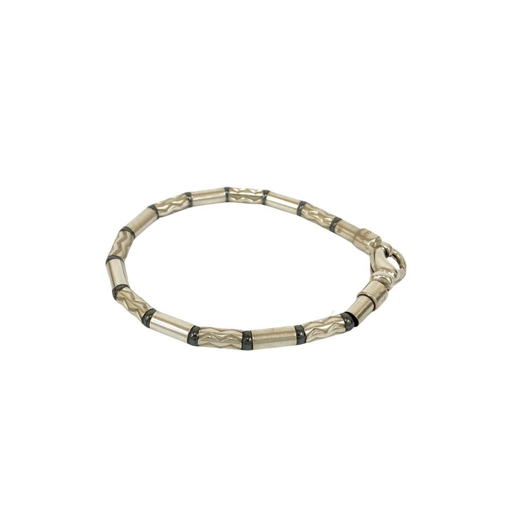 Aztec Zigzag Charm Bracelet Sterling Silver