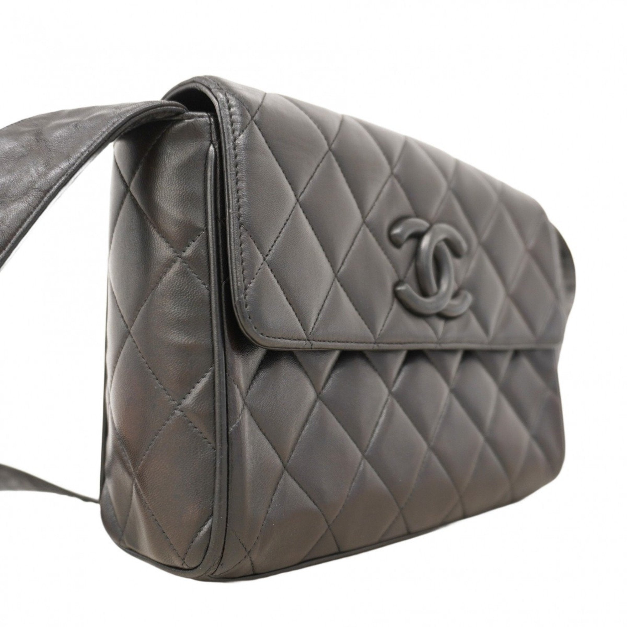 Vintage Covered CC Flap Bag Quilted Lambskin Medium
