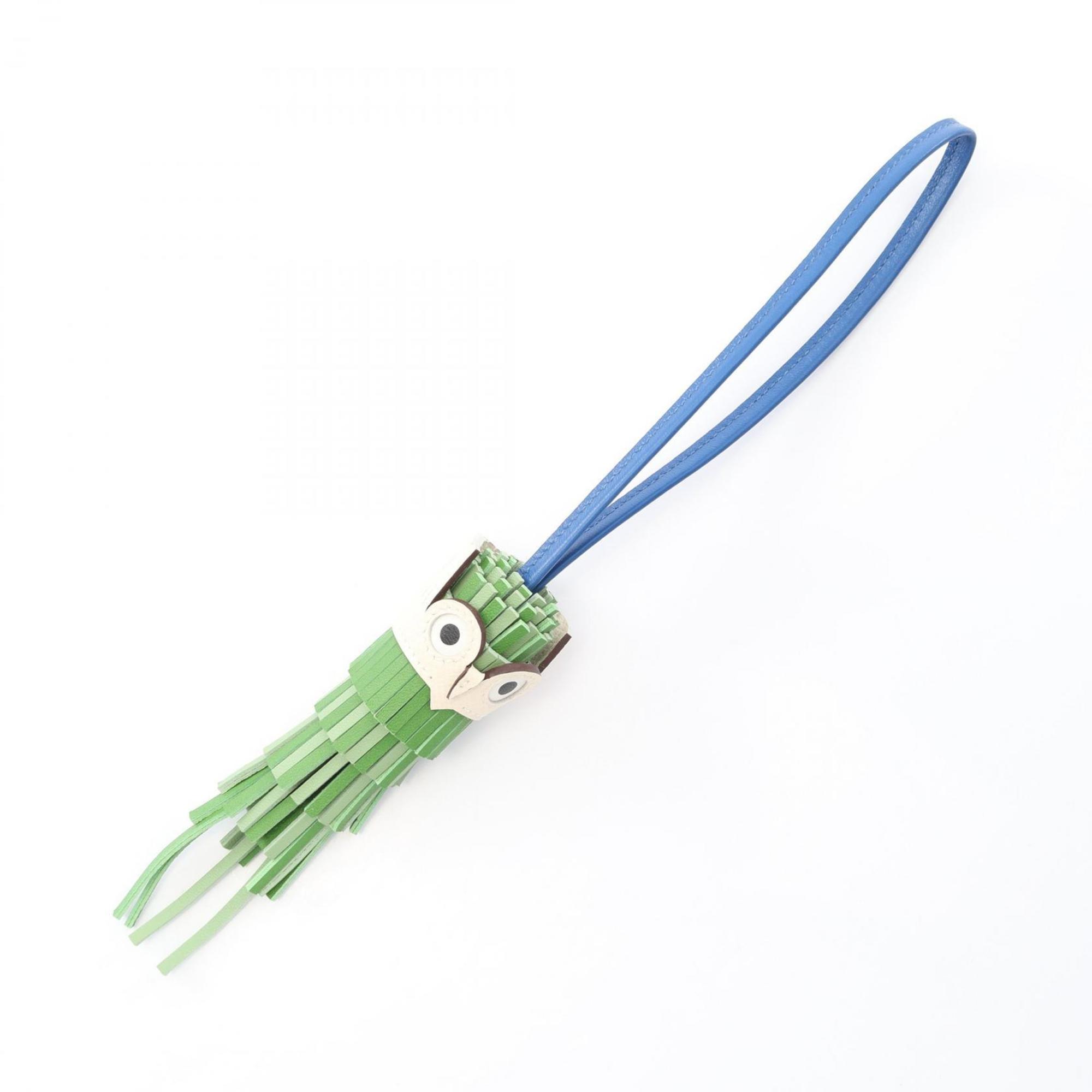 Charm Agneau Milo Leather and Epsom Leather and Swift Leather Blue Green Ivory Vert Handbag Charm