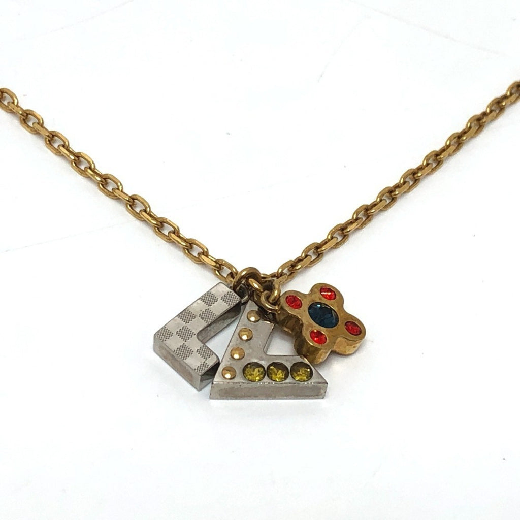 Pendant Necklace Metal with Rhinestone