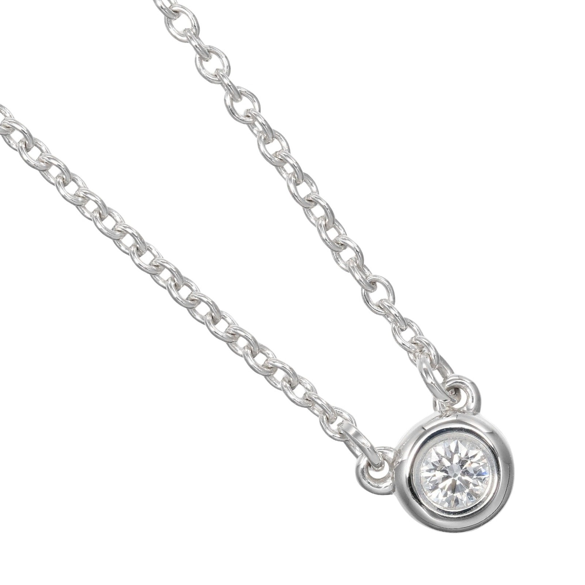 Elsa Peretti Diamonds By The Yard Pendant Necklace Sterling Silver and Diamond