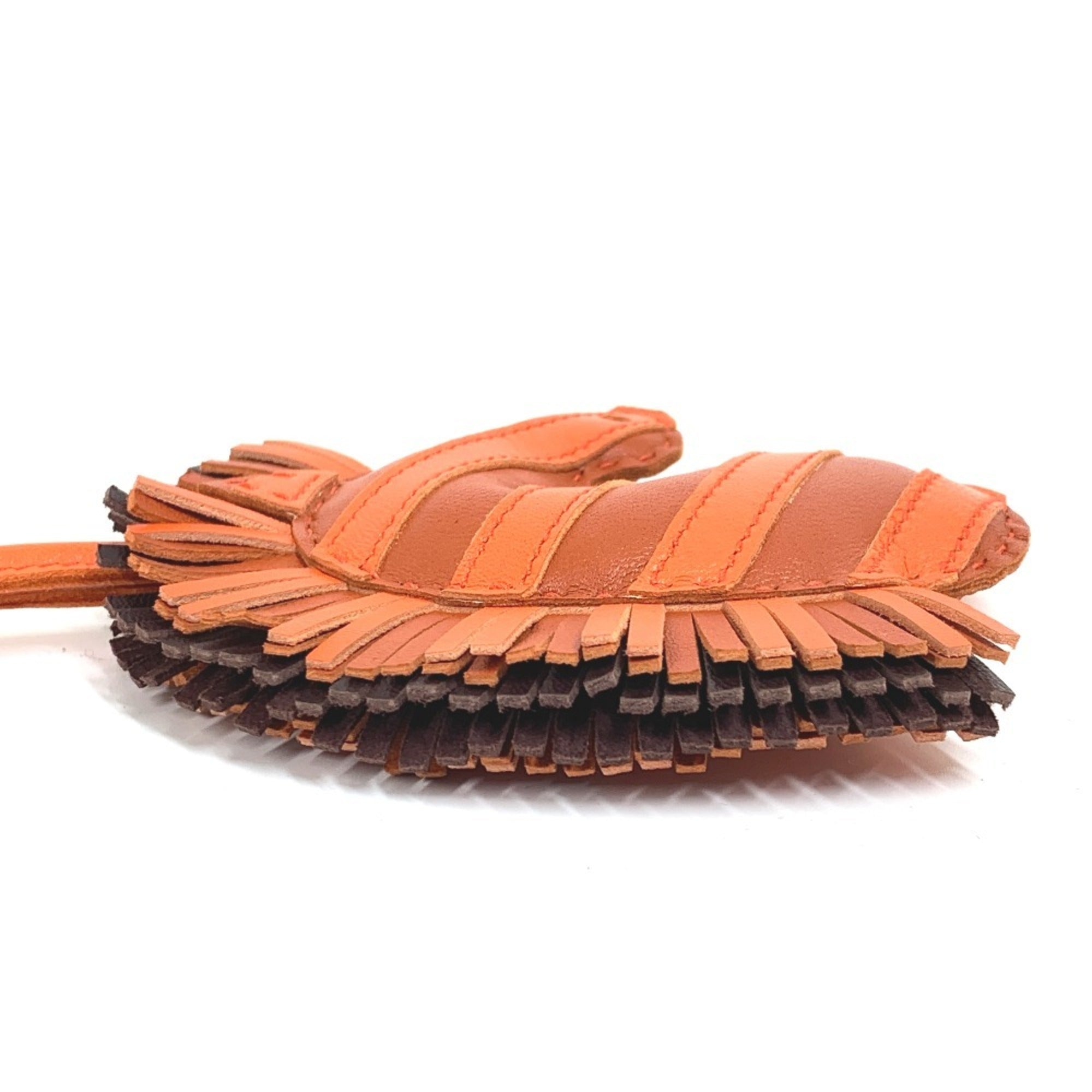 Bag Charm Agneau Milo and Leather Orange Handbag Charm