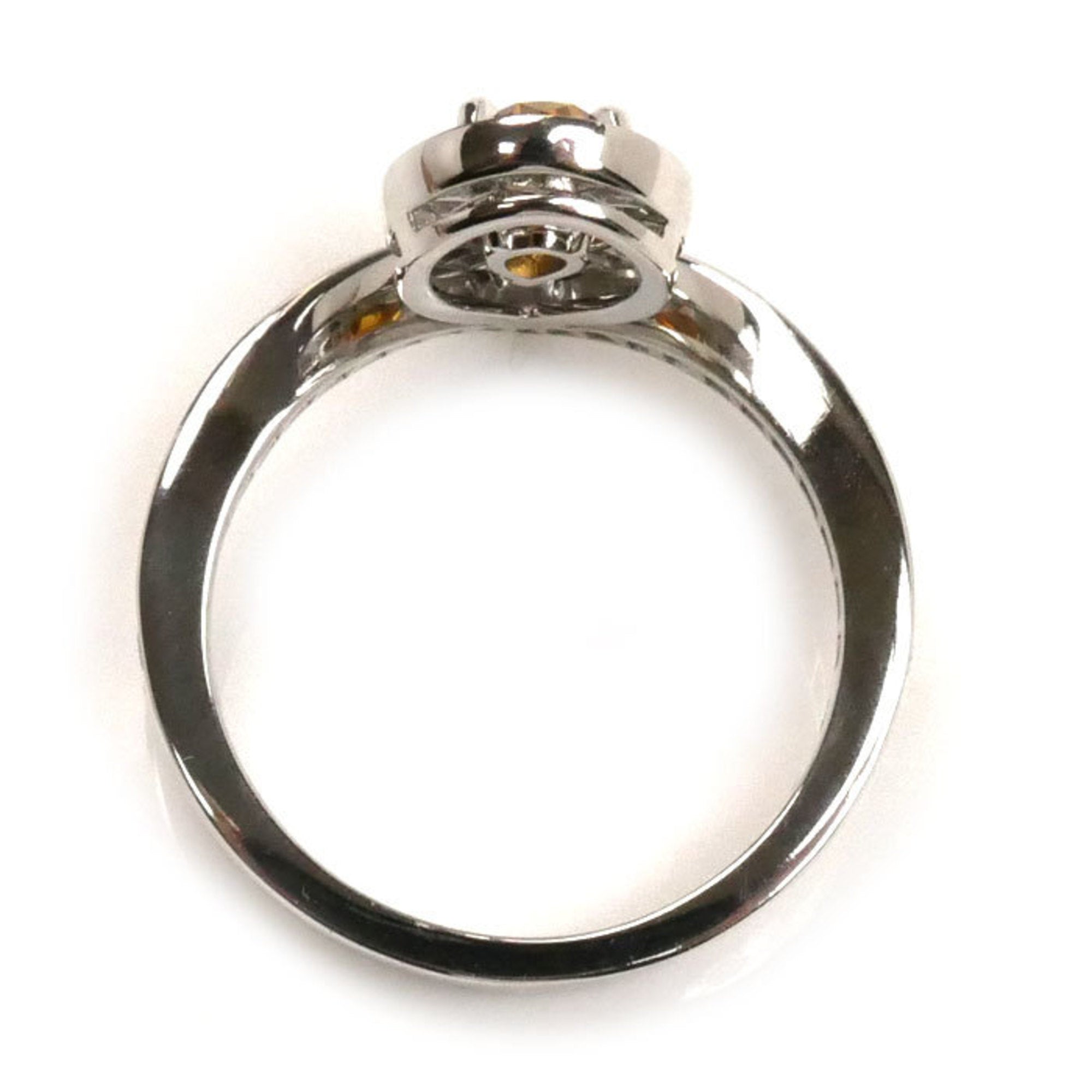 Josephine Aigrette Ring 18K White Gold with Citrine and Diamond