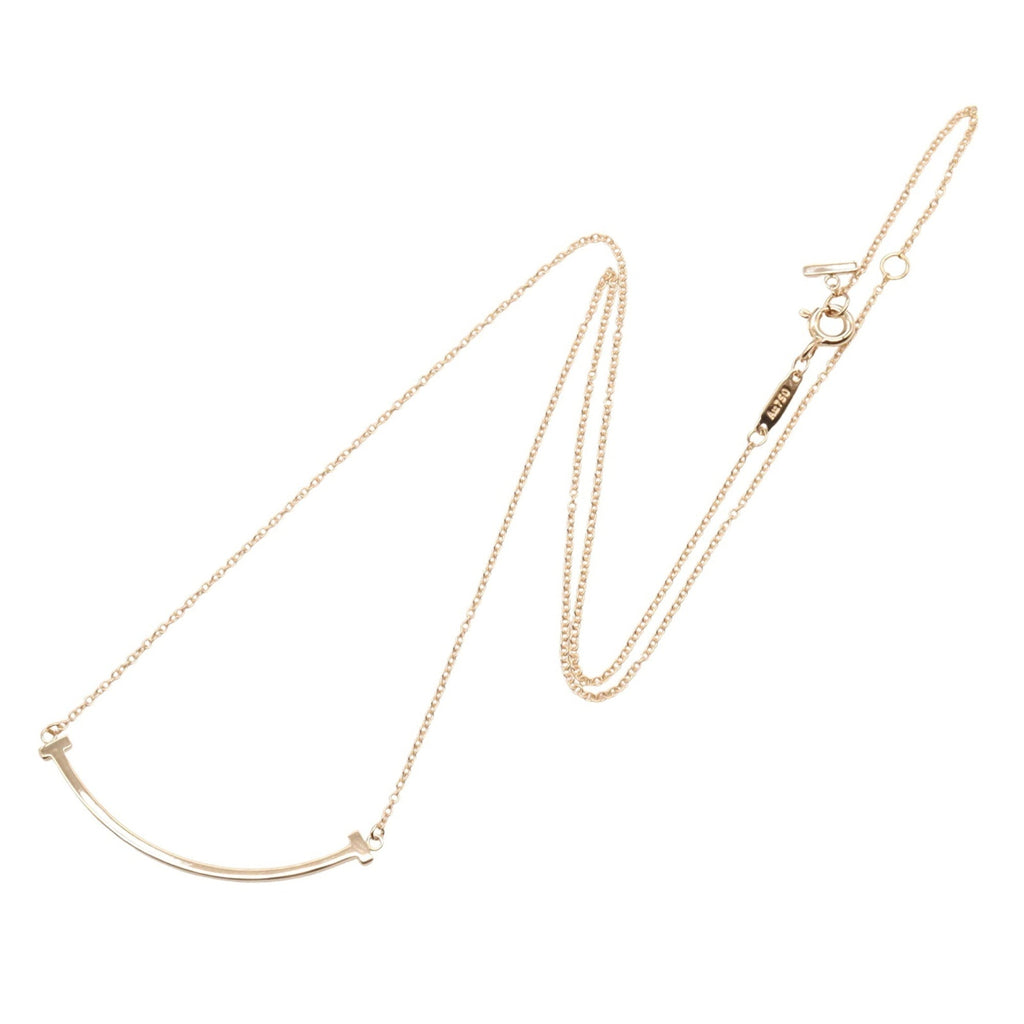 T Smile Pendant Necklace 18K Rose Gold