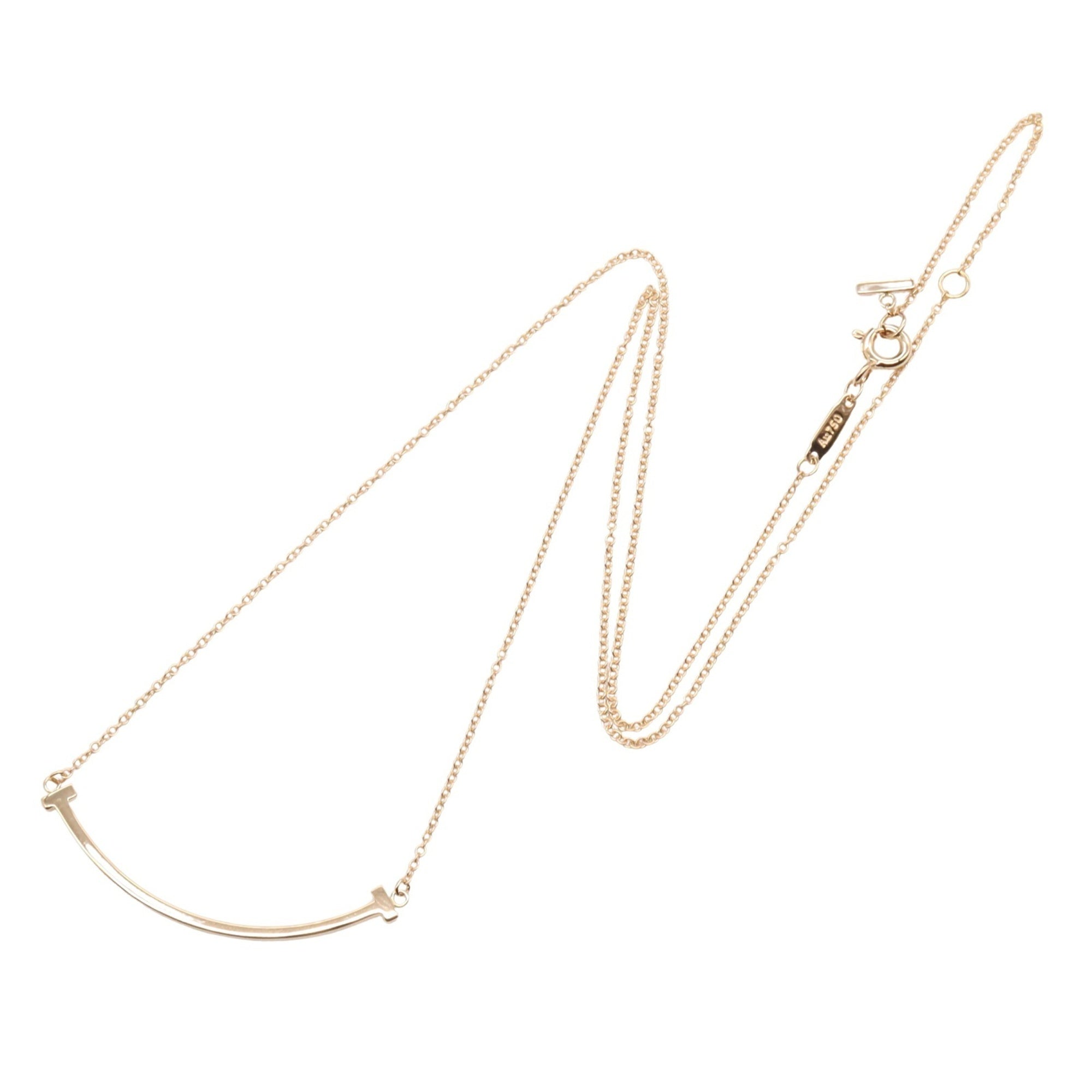 T Smile Pendant Necklace 18K Rose Gold